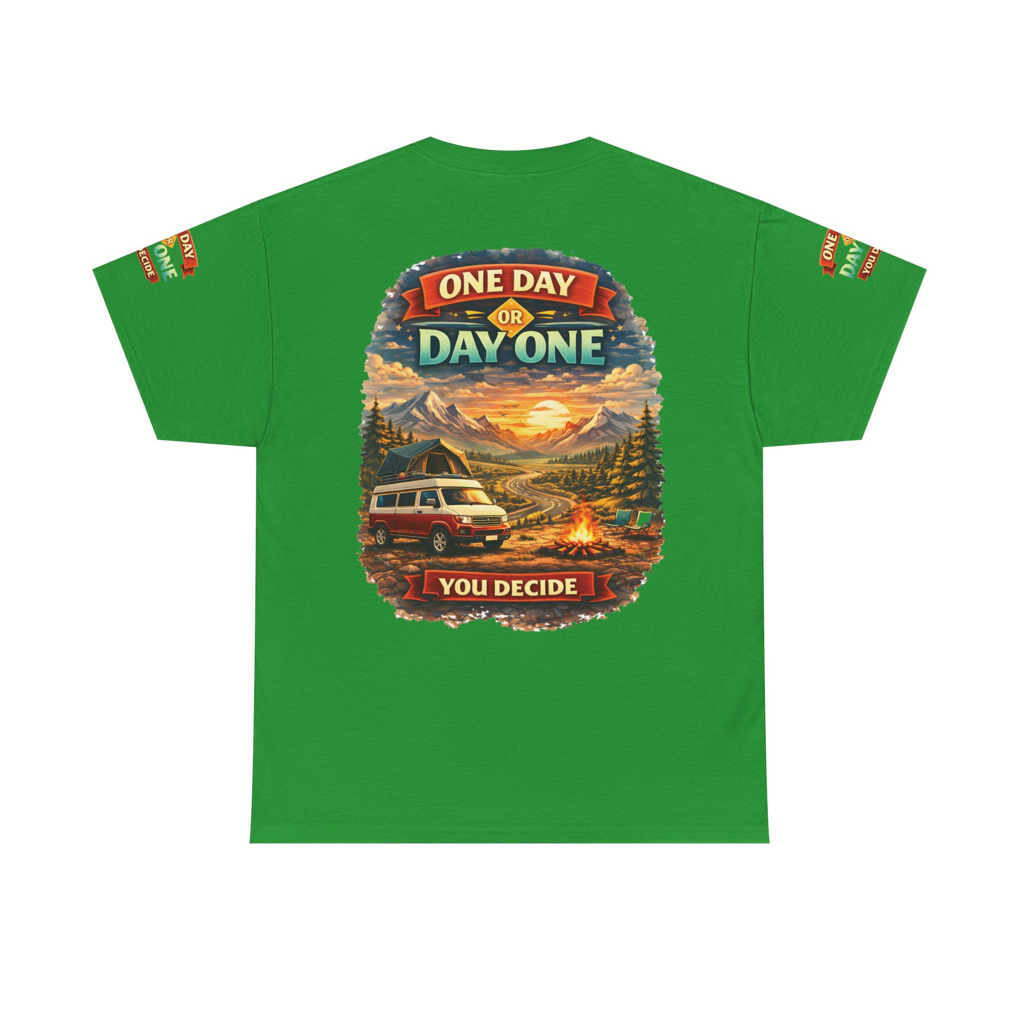 18316426093986692895_2048.jpeg Unisex Heavy Cotton Tee — "One Day Or Day One" Design Scenic-Line
