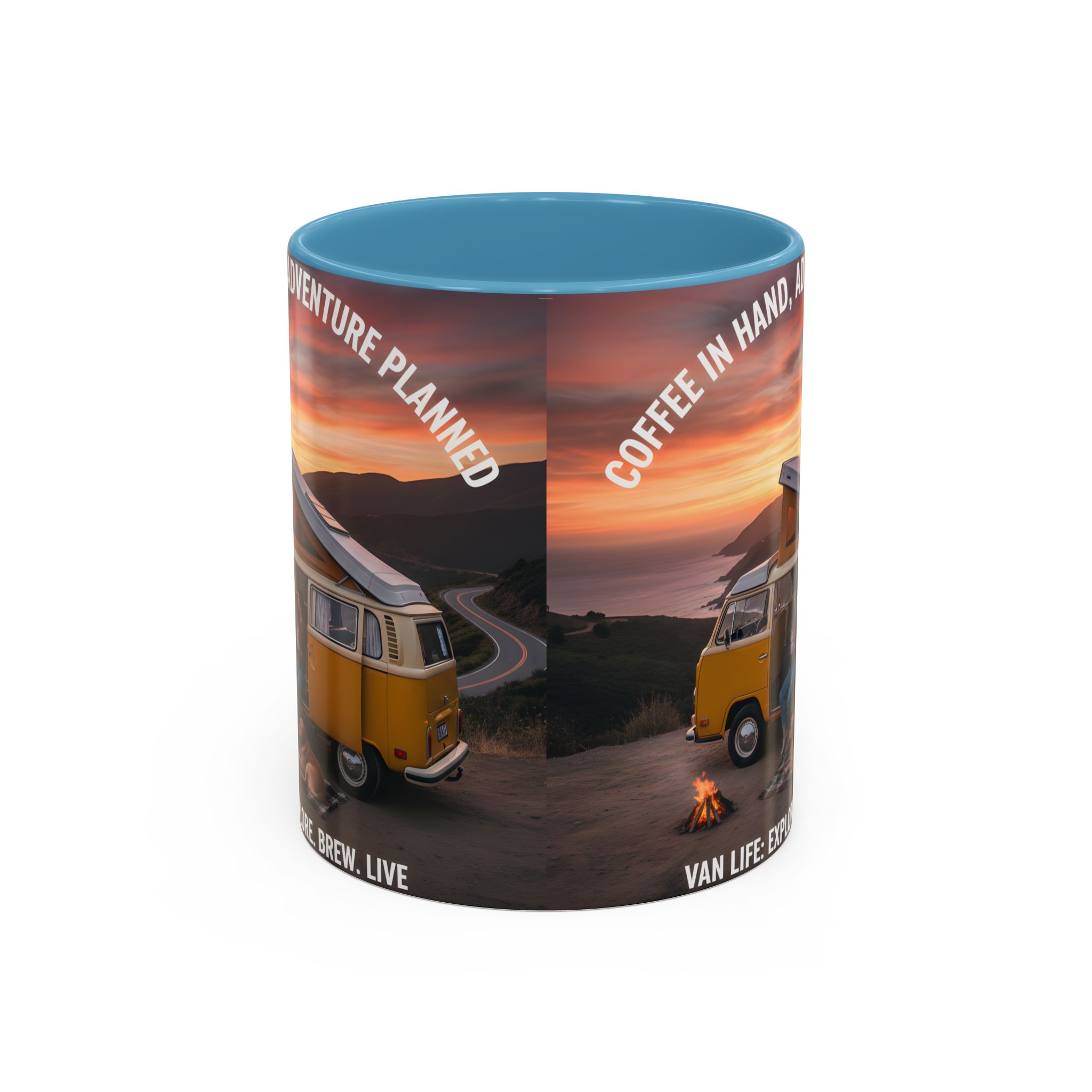 Accent Coffee Mug (11, 15oz) - "Coffee in Hand, Adventure Planned"