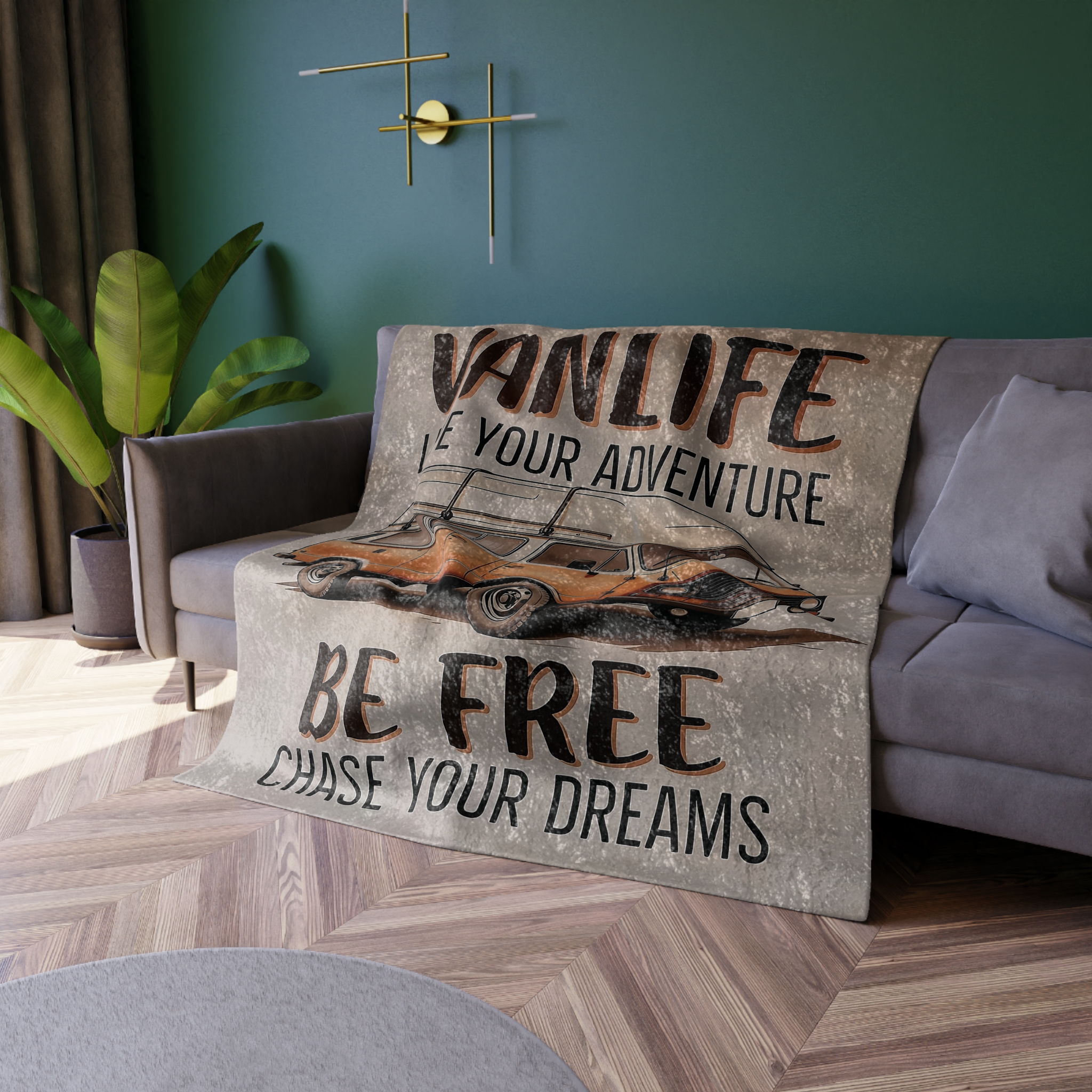 1832296860948257604_2048.jpeg Crushed Velvet Blanket — Vanlife "Be Free, Chase Your Dreams" Cozy Throw