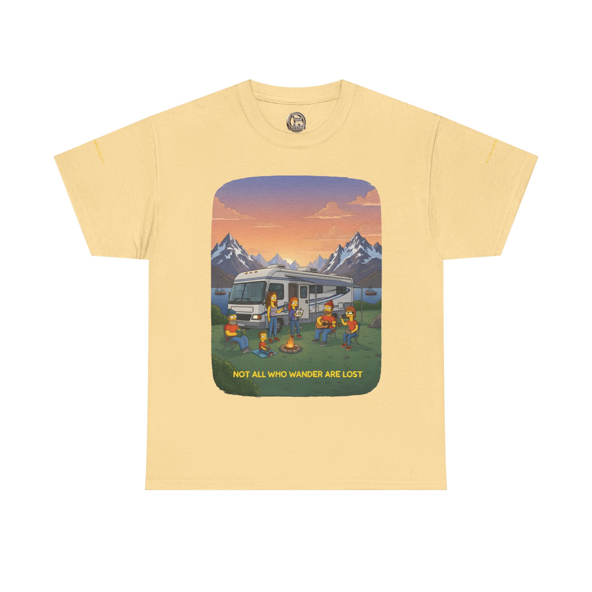 Unisex Heavy Cotton Tee — "Not All Who Wander Are Lost" Design Sitcom-Line