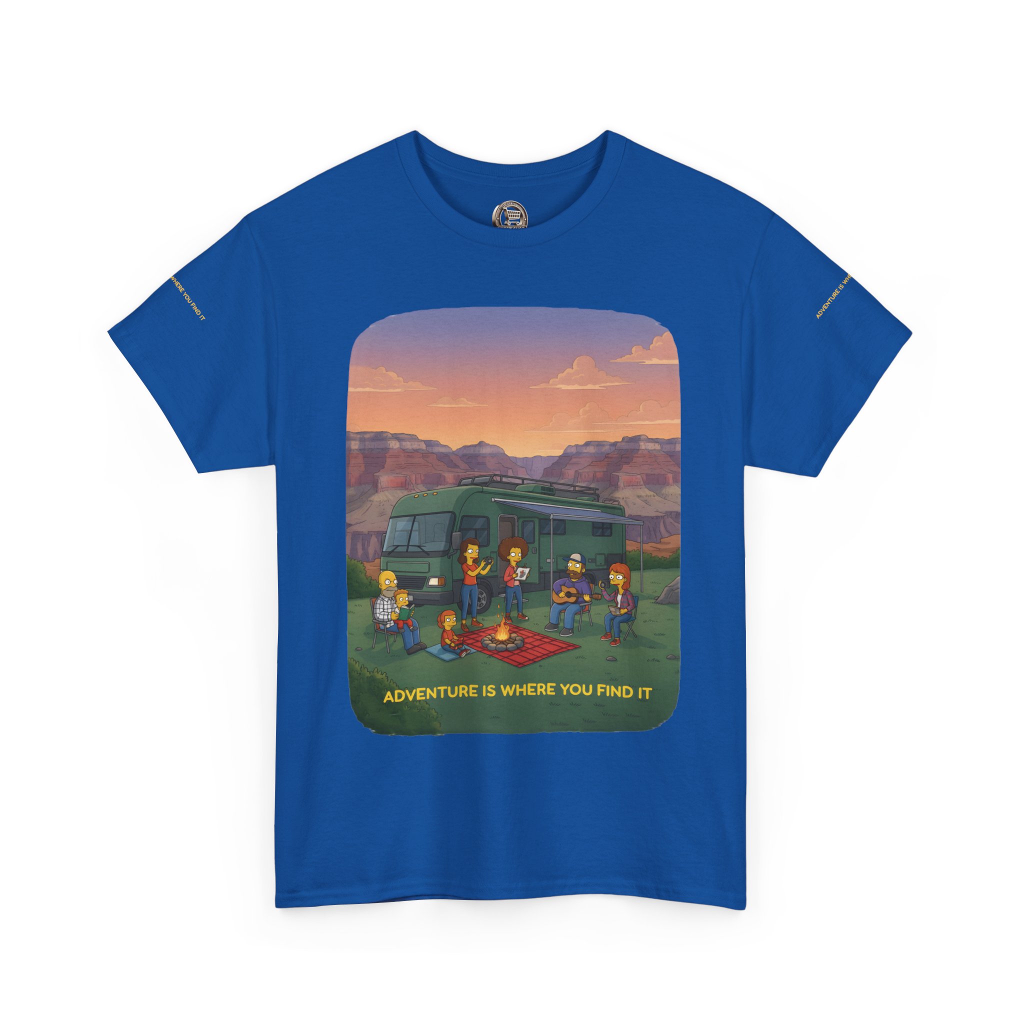 Unisex Heavy Cotton Tee — "Adventure Is Where You Find It" Design Sitcom-Line
