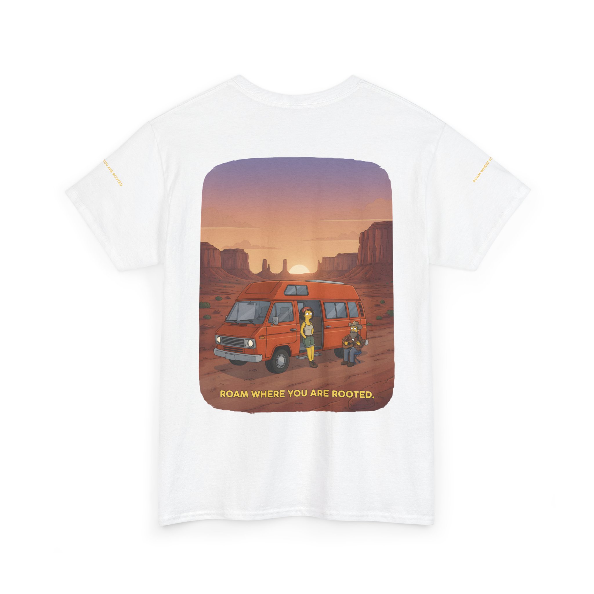 Unisex Heavy Cotton Tee — "Roam Where You Are Rooted" Design Sitcom-Line