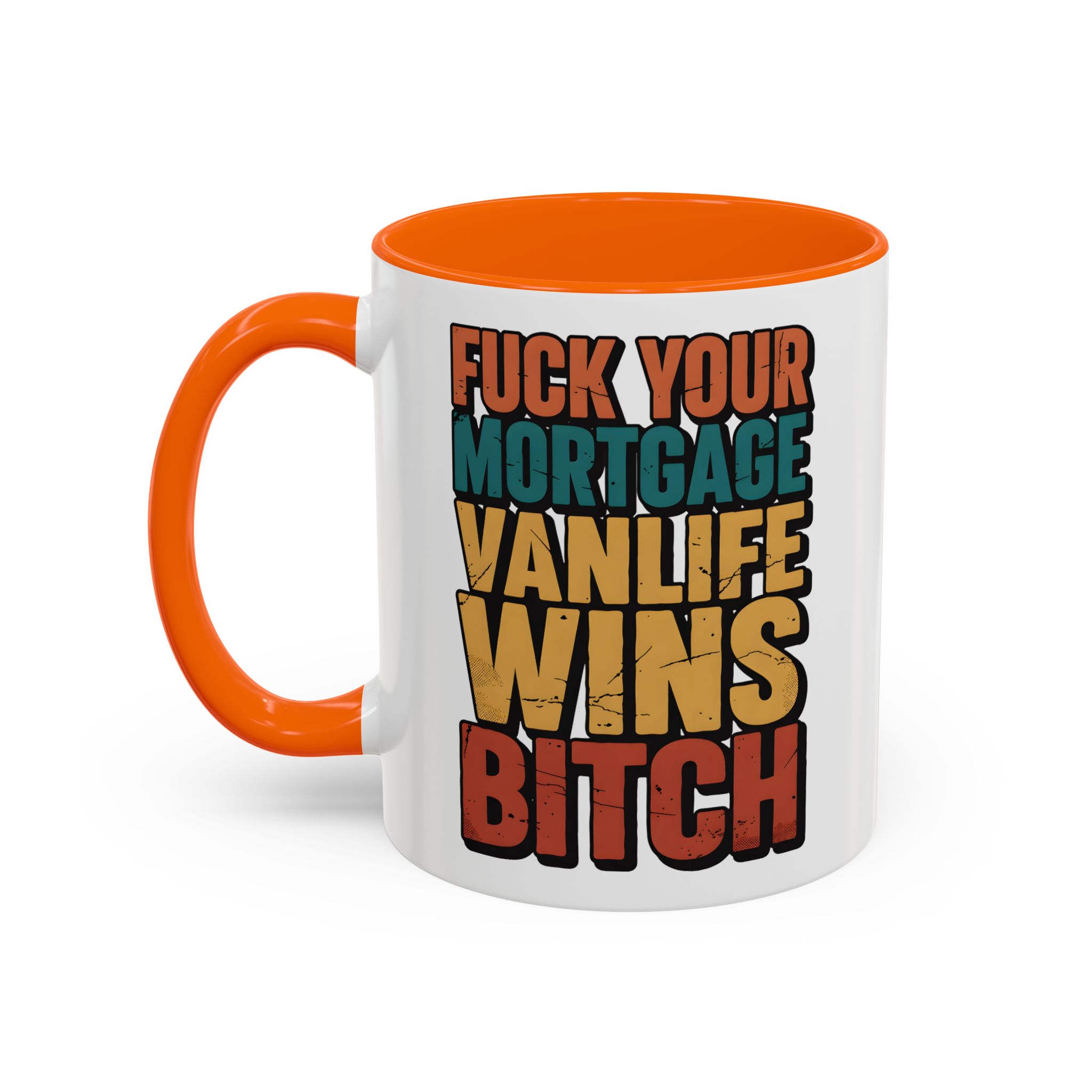 Accent Coffee Mug (11, 15oz) — "Fuck Your Mortgage" Design F**K-Line