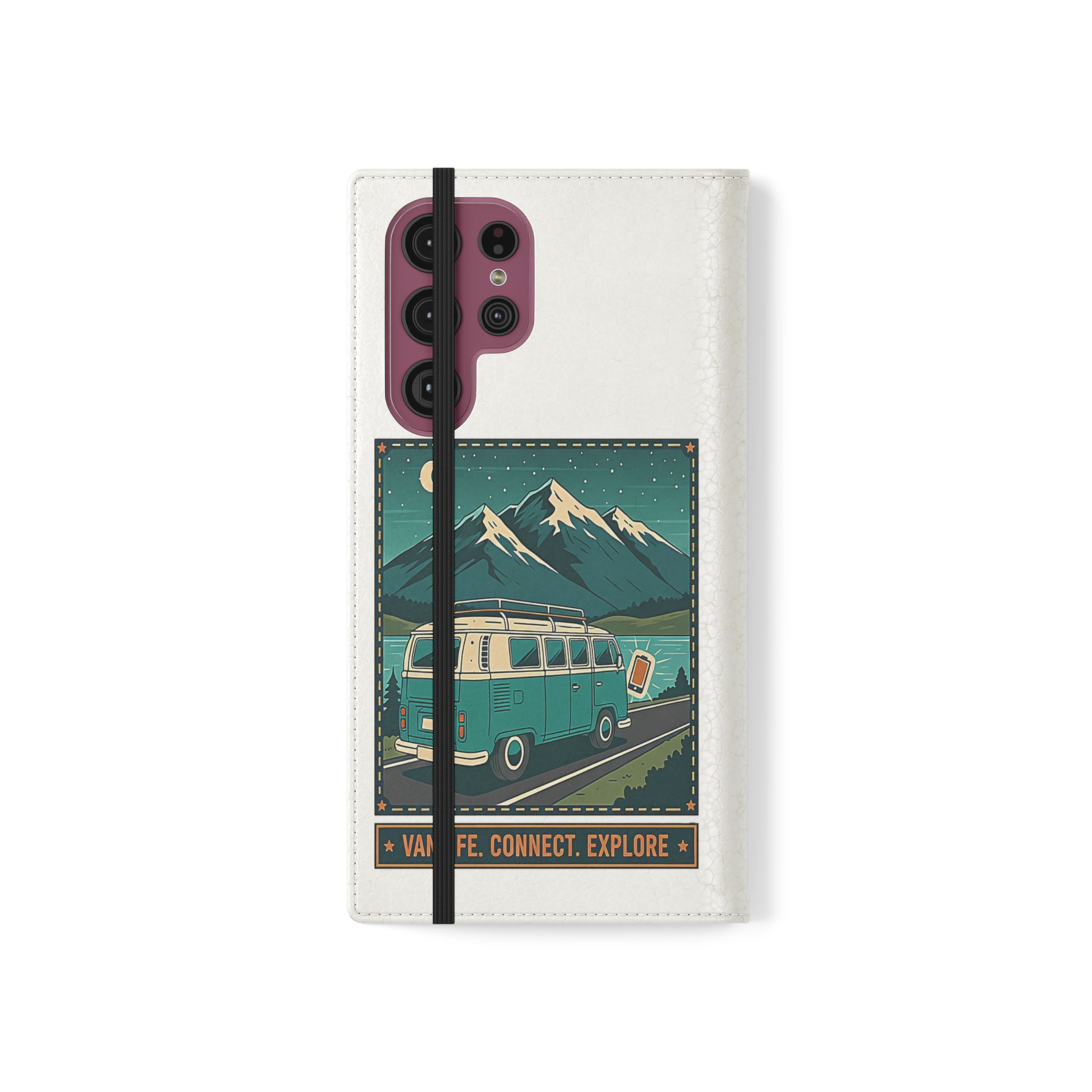 Flip Phone Case — “WiFi Where the Roam Is” Vanlife Wallet Case
