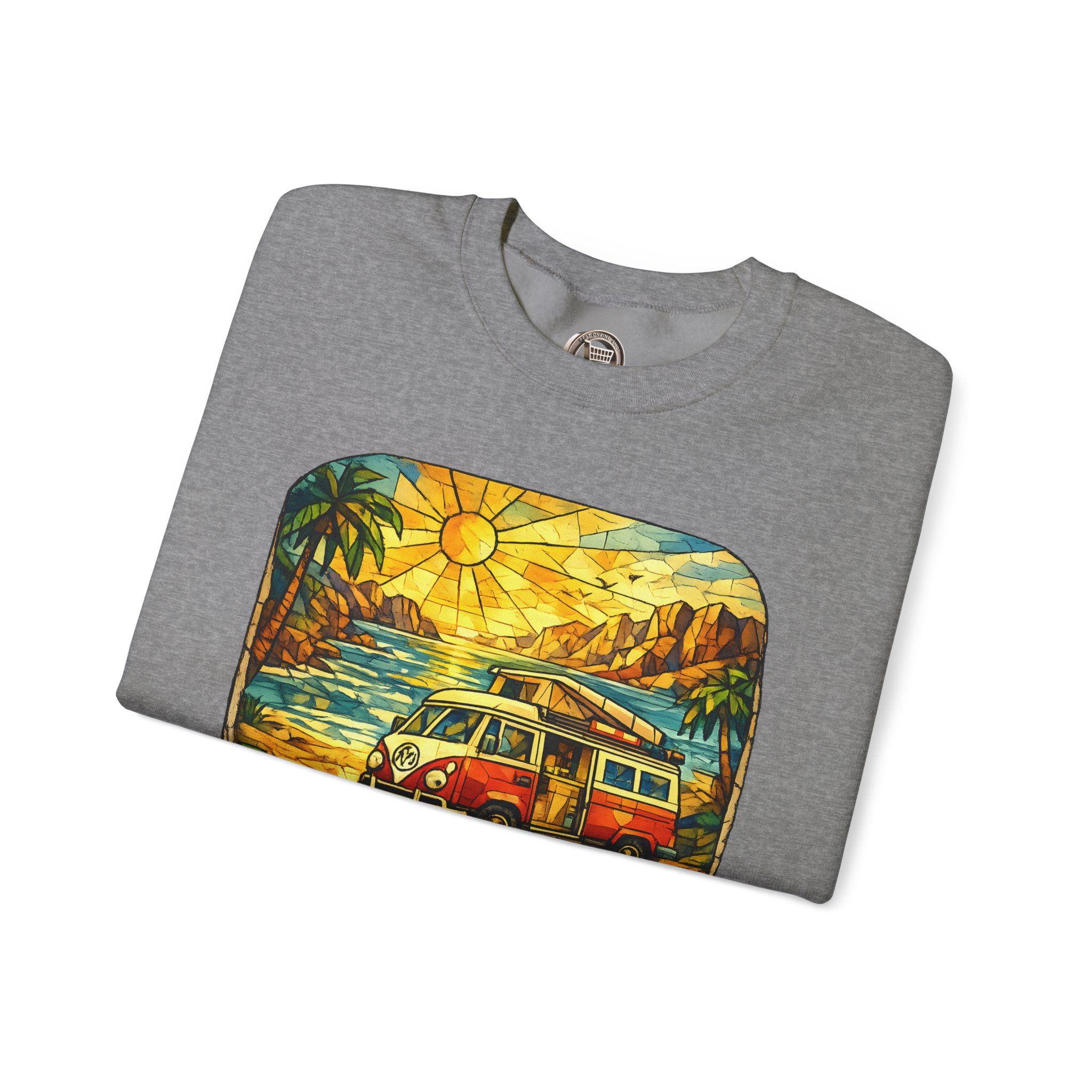 Unisex Heavy Blend™ Crewneck Sweatshirt — "Find Your Adventure" Design Cubic-Line