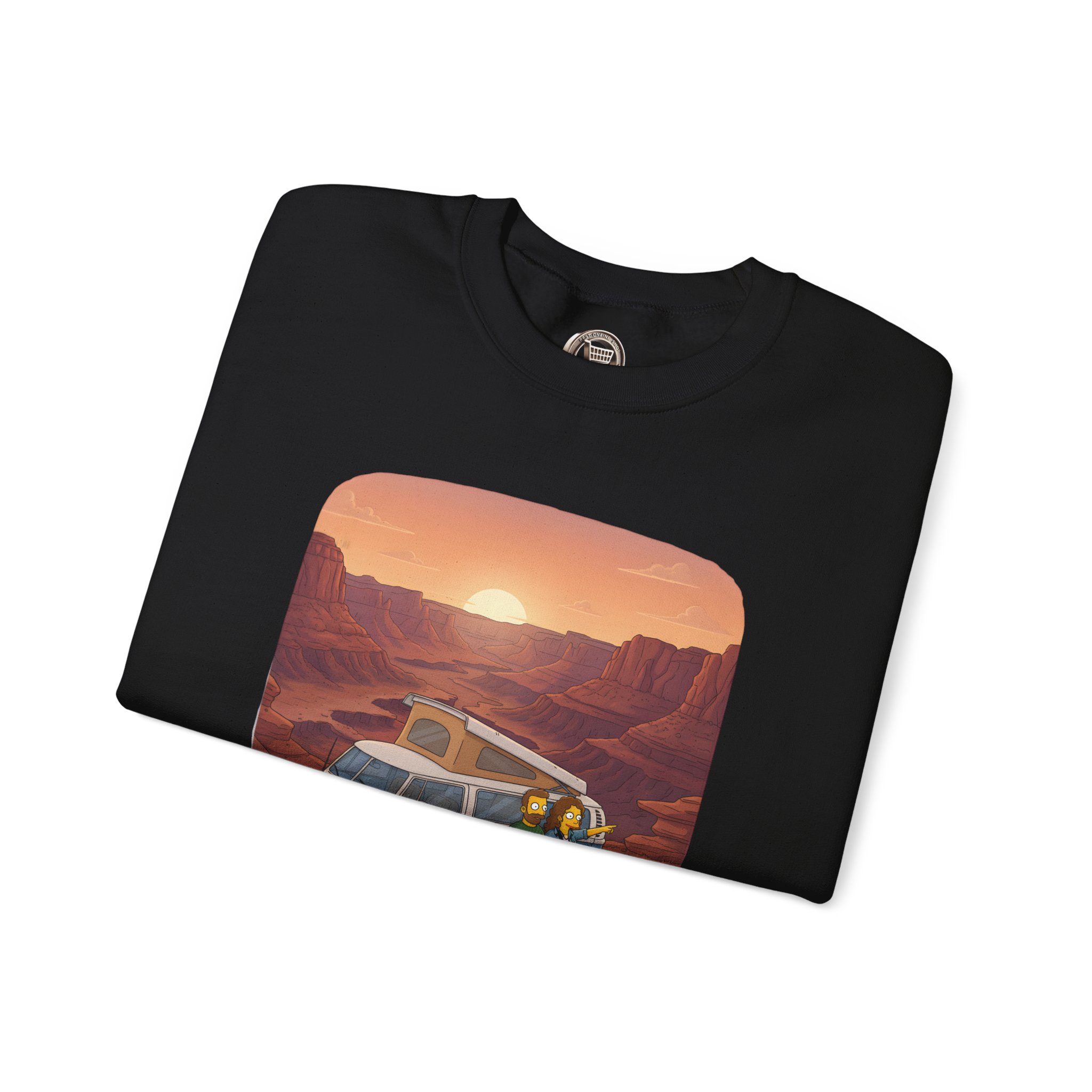 Unisex Heavy Blend™ Crewneck Sweatshirt — "Chasing Sunsets And Dusty Trails" Design Sitcom-Line