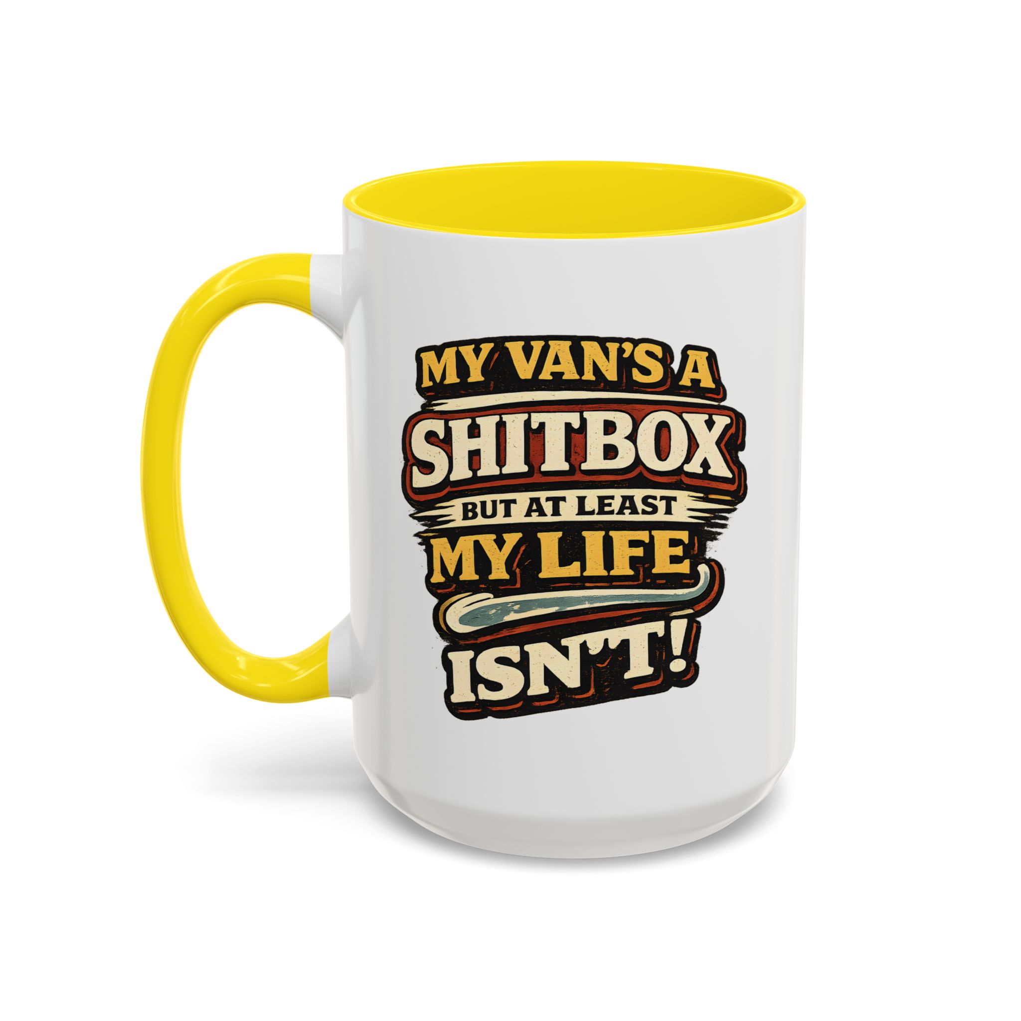 Accent Coffee Mug (11, 15oz) — "My Van`s A Shitbox" Design F**K-Line