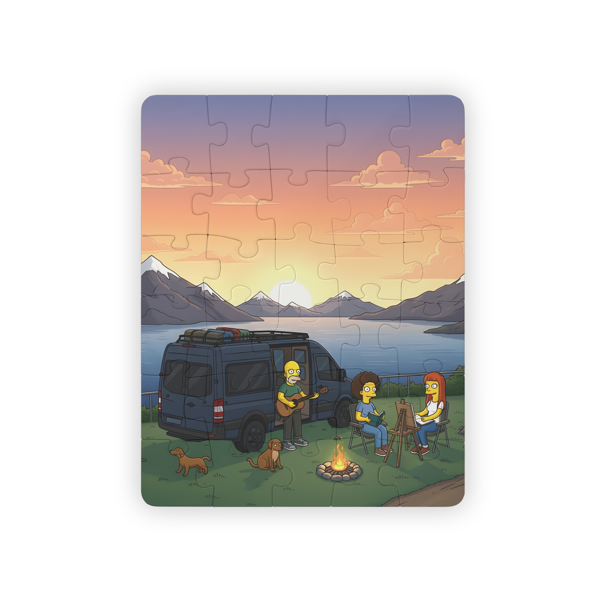 Kids' 30‑Piece Camping Puzzle — Family Van Camping Scene