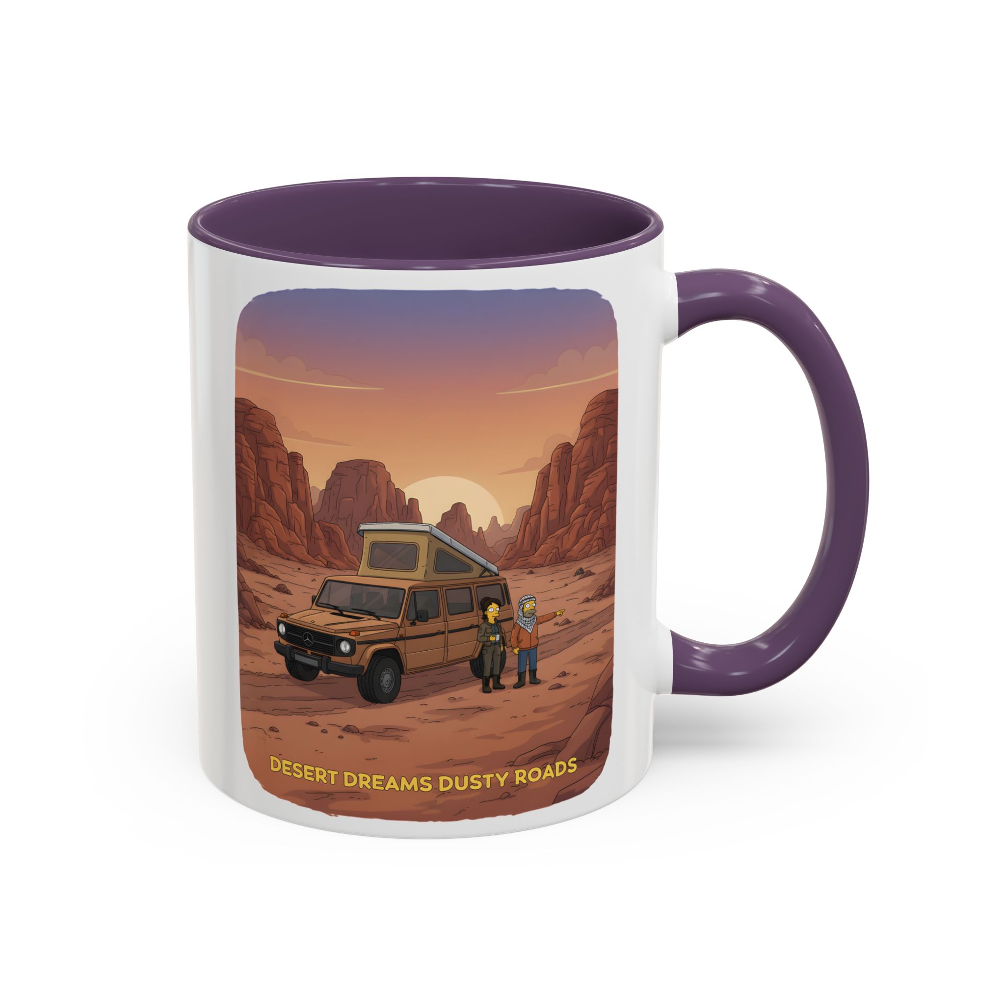 Accent Coffee Mug (11, 15oz) — "Desert Dreams Dusty Roads" Design Sitcom-Line