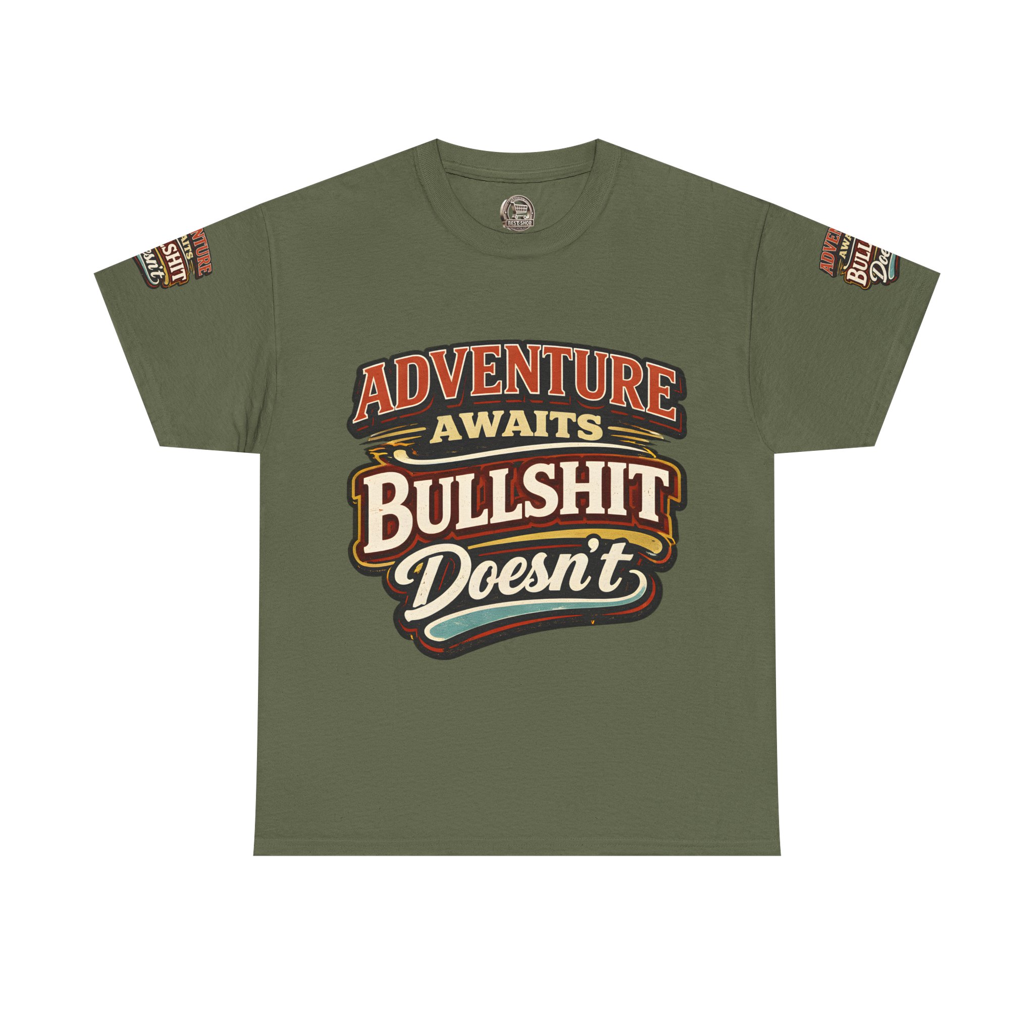 Unisex Heavy Cotton Tee — "Adventure Awaits" Design F**K-Line