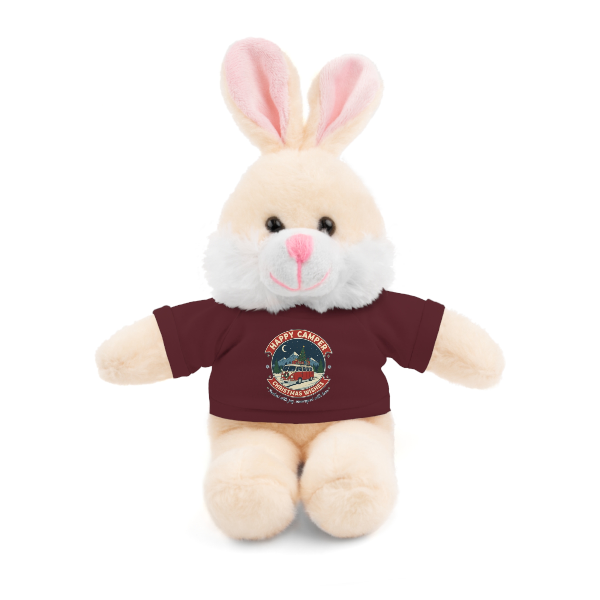 Happy Christmas Teddy Bear with 'Happy Camper Christmas Wishes' Tee