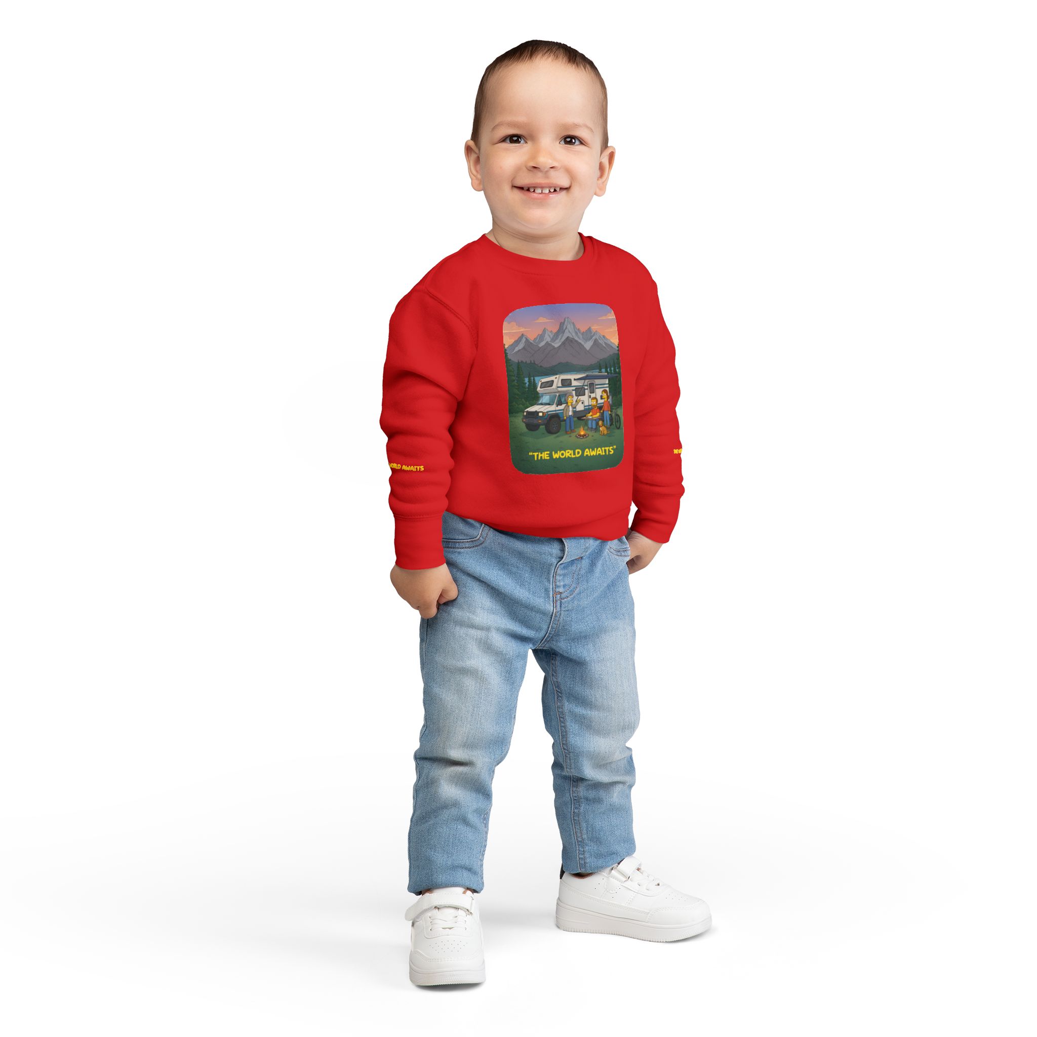 Toddler Sweatshirt - "The World Awaits" (Design Sitcom-Line)