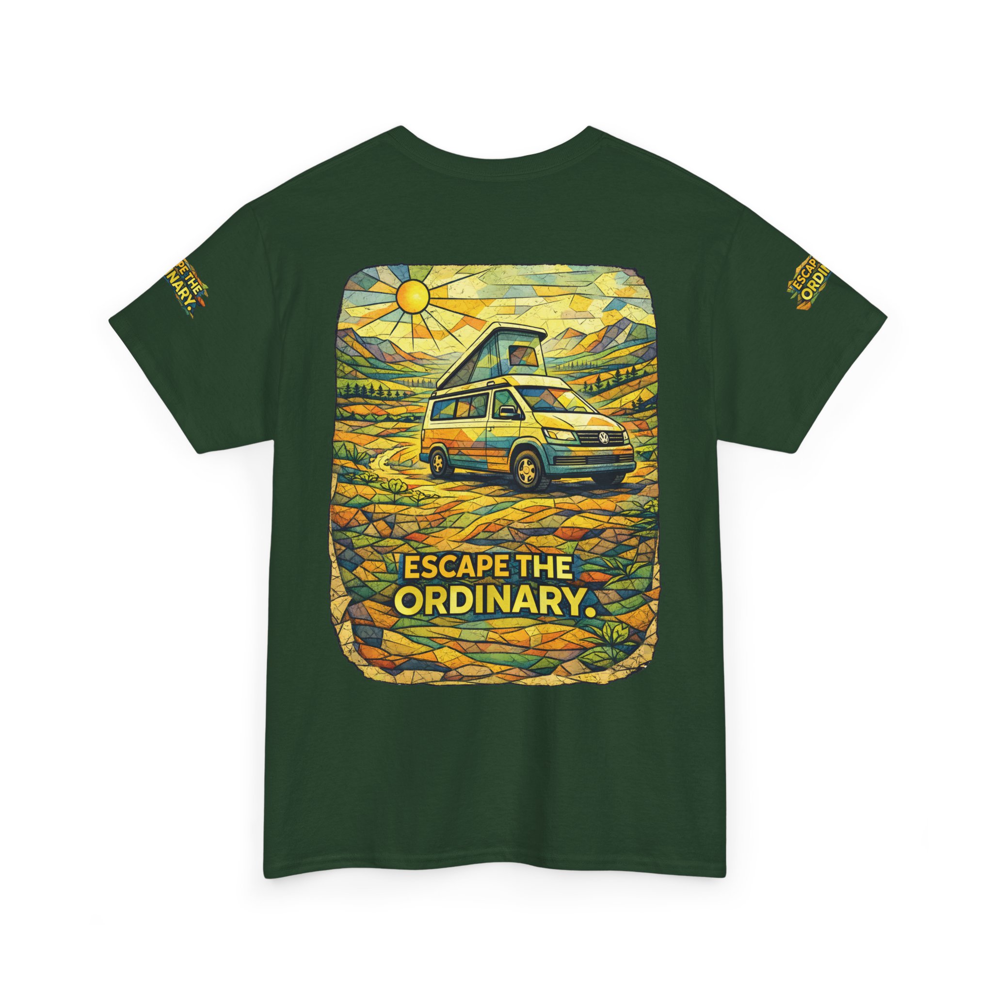 18371034059719021964_2048.jpeg Unisex Heavy Cotton Tee — "Escape The Ordinary" Design Cubic-Line