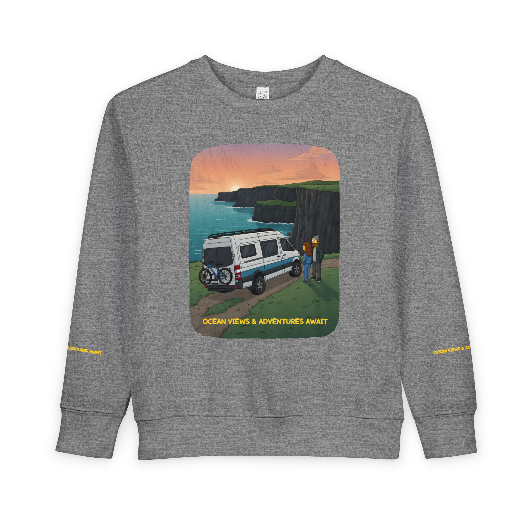 Toddler Sweatshirt - "Ocean Views-Adventures Awaits" (Design Sitcom-Line)