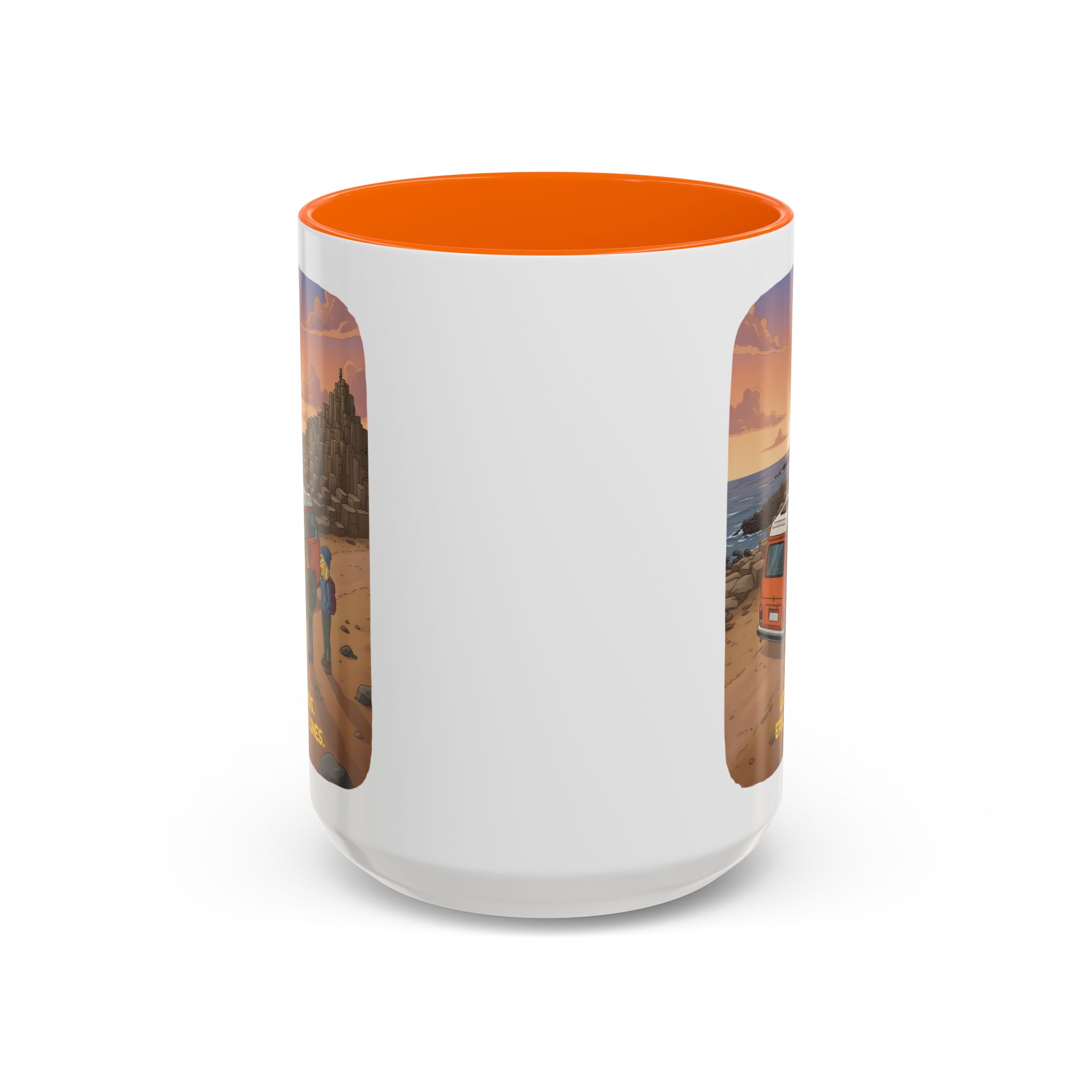 Accent Coffee Mug (11, 15oz) — "Lost Roads Epic Coastlines" Design Sitcom-Line