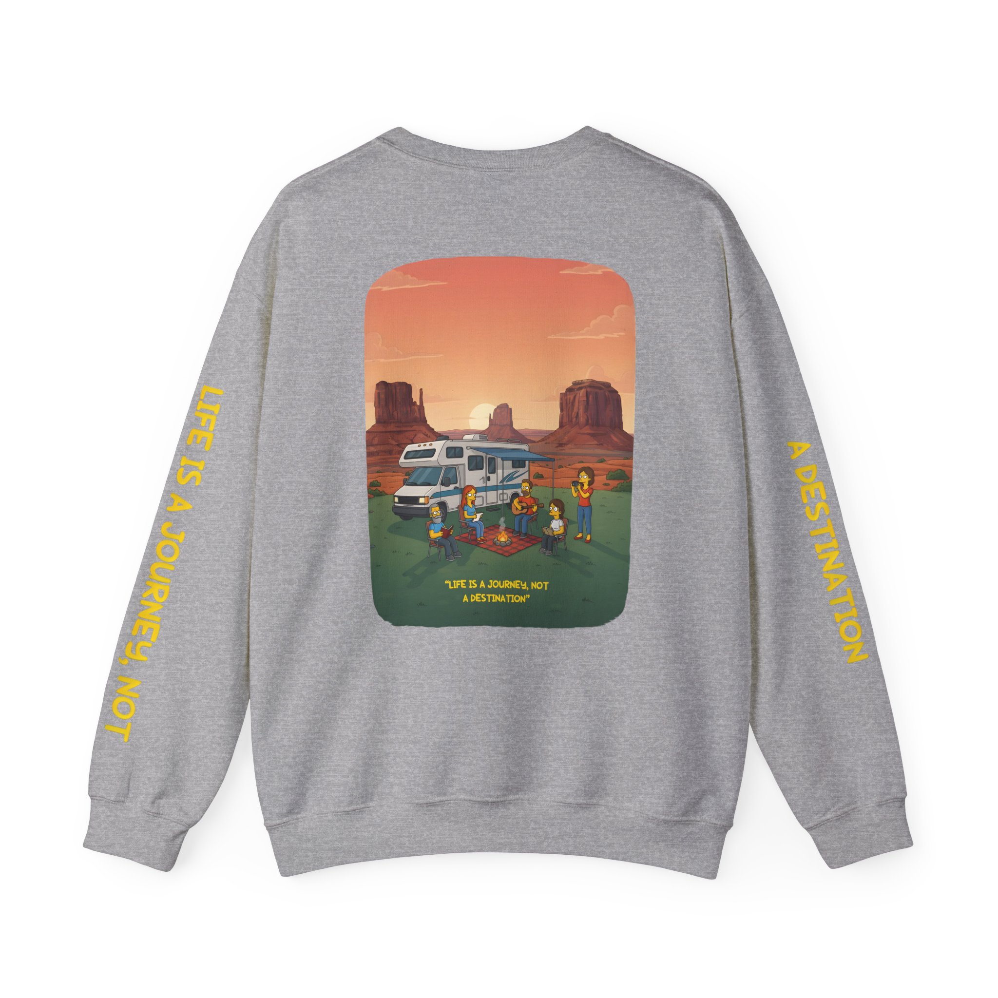 Unisex Heavy Blend™ Crewneck Sweatshirt — "Life Is A Journey-Not A Destination" Design Sitcom-Line