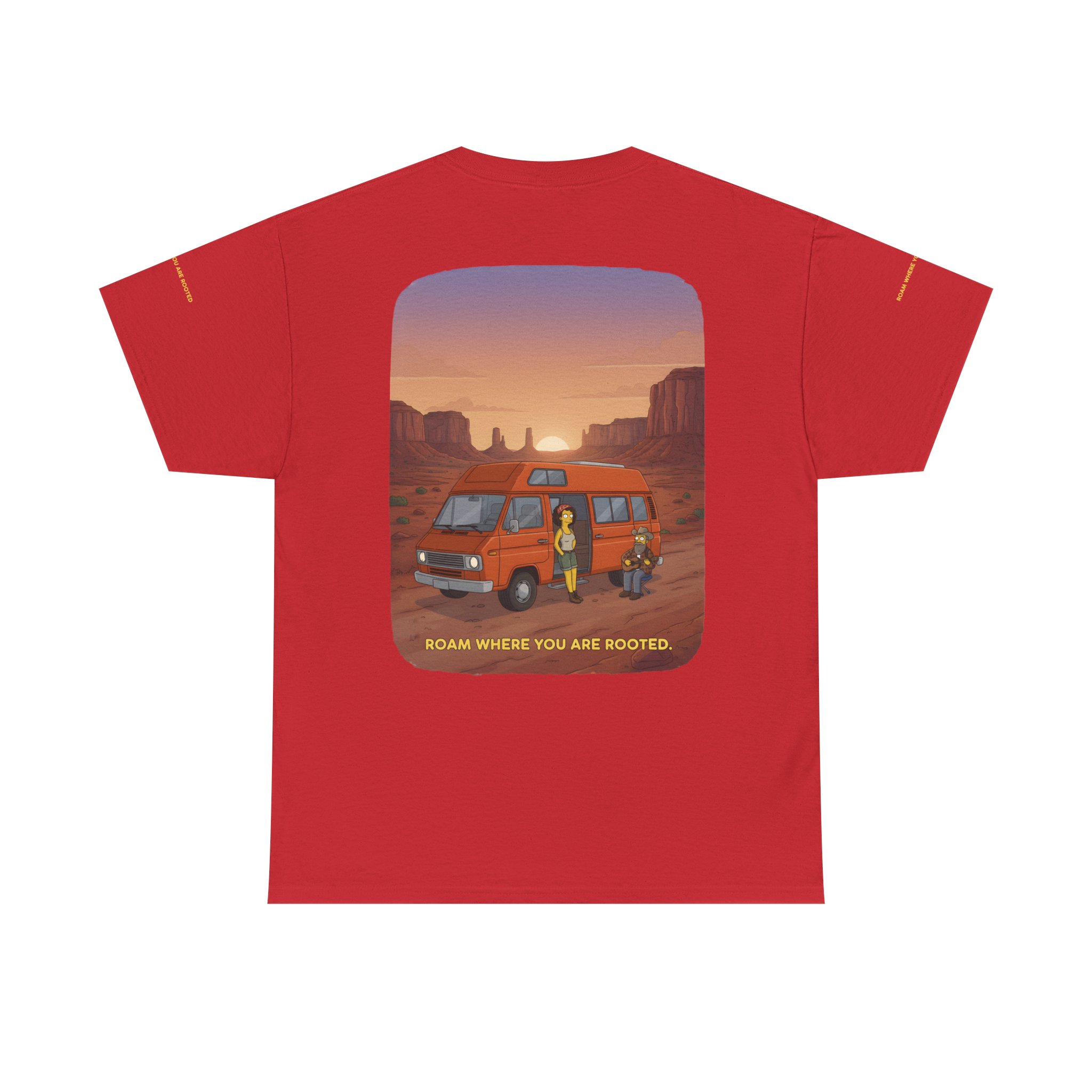 Unisex Heavy Cotton Tee — "Roam Where You Are Rooted" Design Sitcom-Line