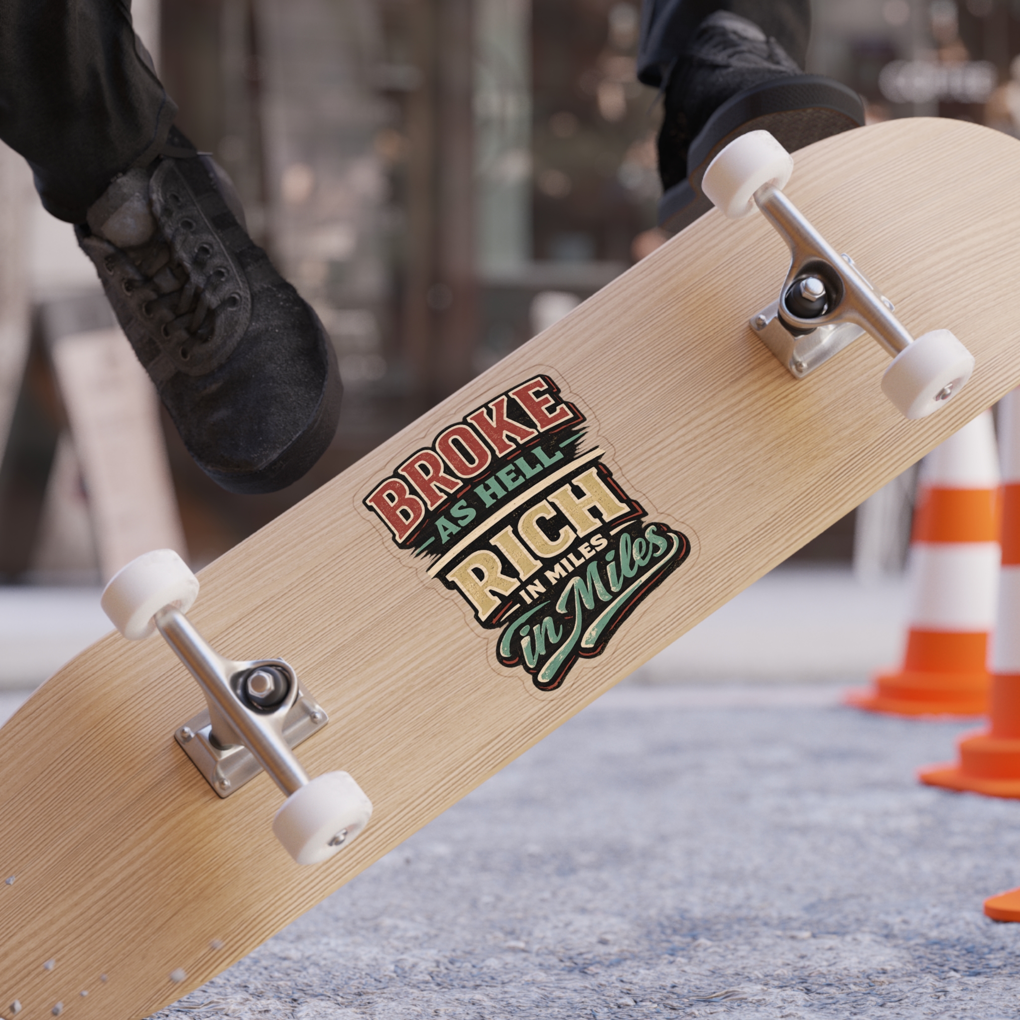 Transparent Outdoor Stickers – "Broke As Hell" Design F**K-Line