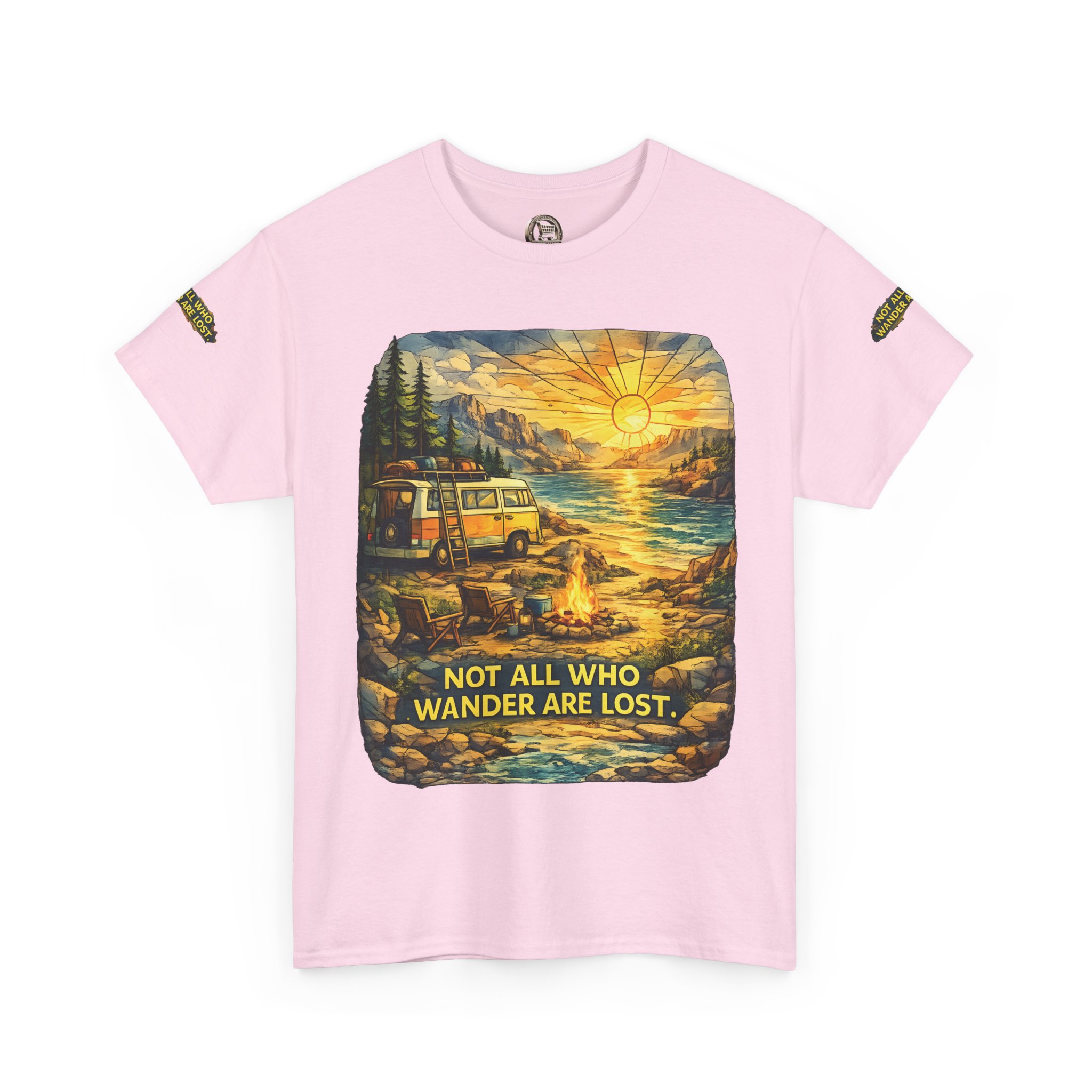 1840488834896458874_2048.jpeg Unisex Heavy Cotton Tee — "Not All Who Wander Are Lost " Design Cubic-Line
