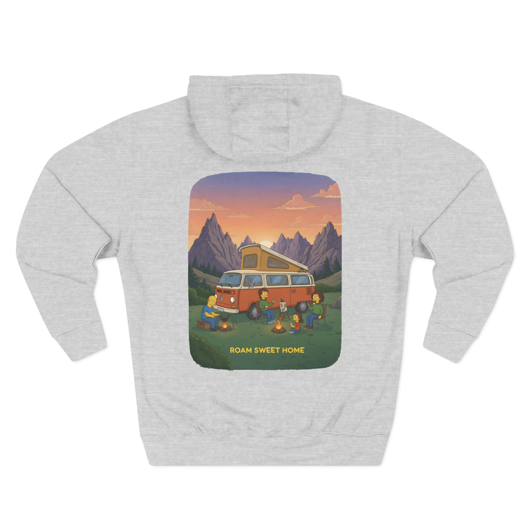 Three-Panel Fleece Hoodie - "Roam Sweet Home" Design Sitcom-Line