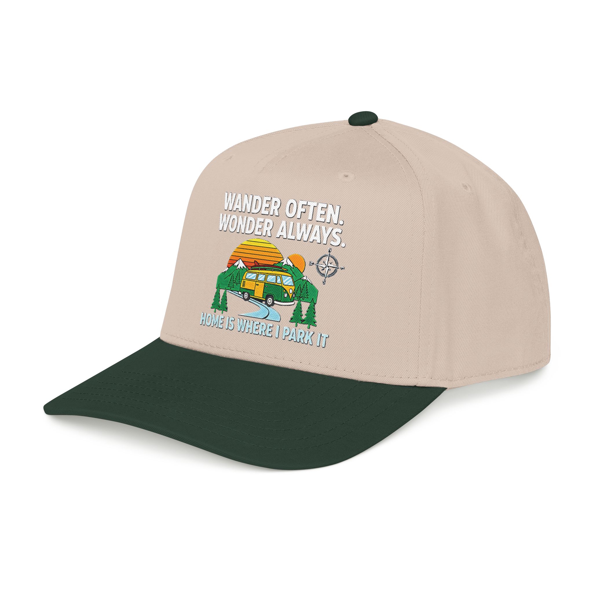 Baseball Cap — "Fueled by Exploration" Adventure Is My Compass Camper Hat