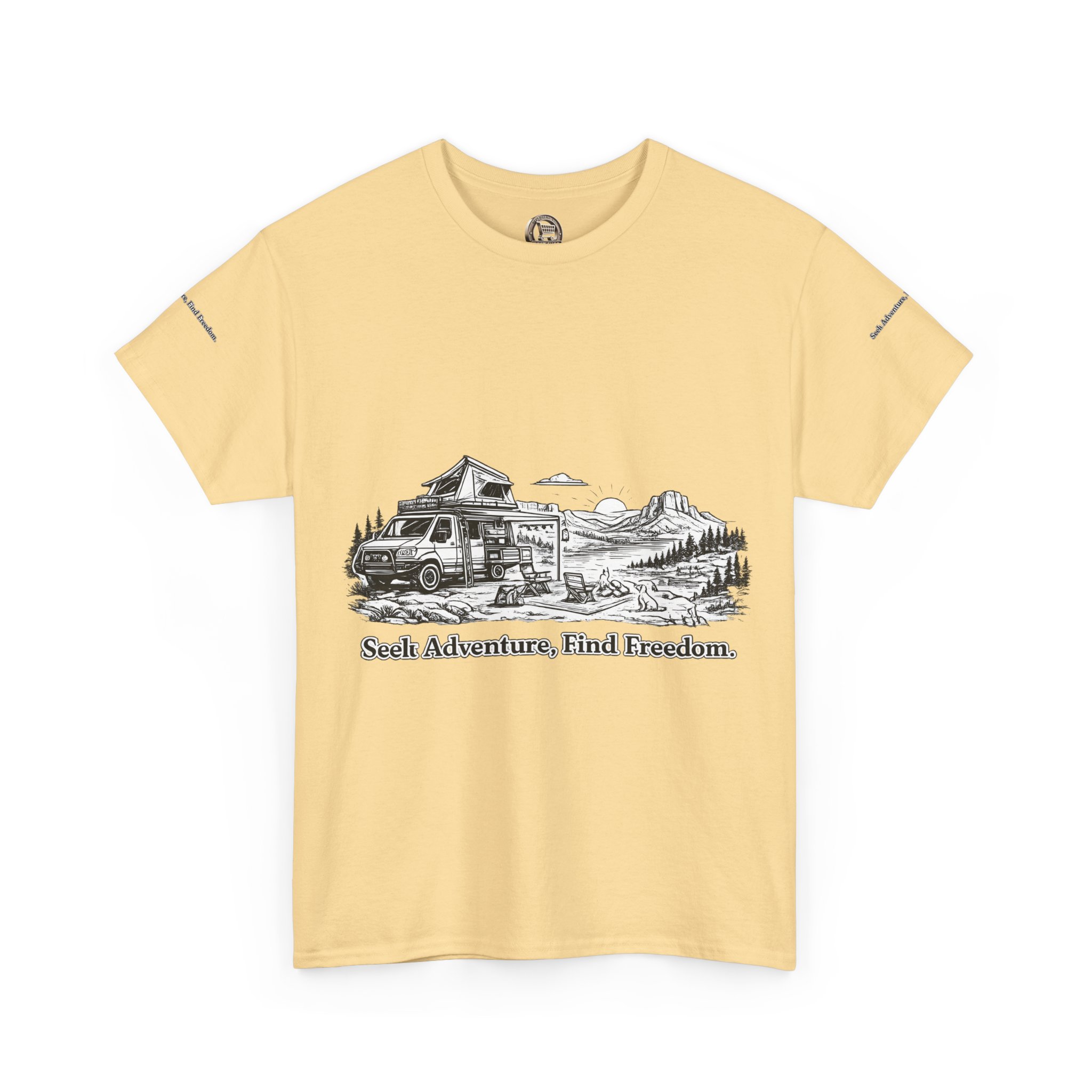 18420790056728104059_2048.jpeg Unisex Heavy Cotton Tee — "Seek Adventure, Find Freedom" Design Minimal-Line