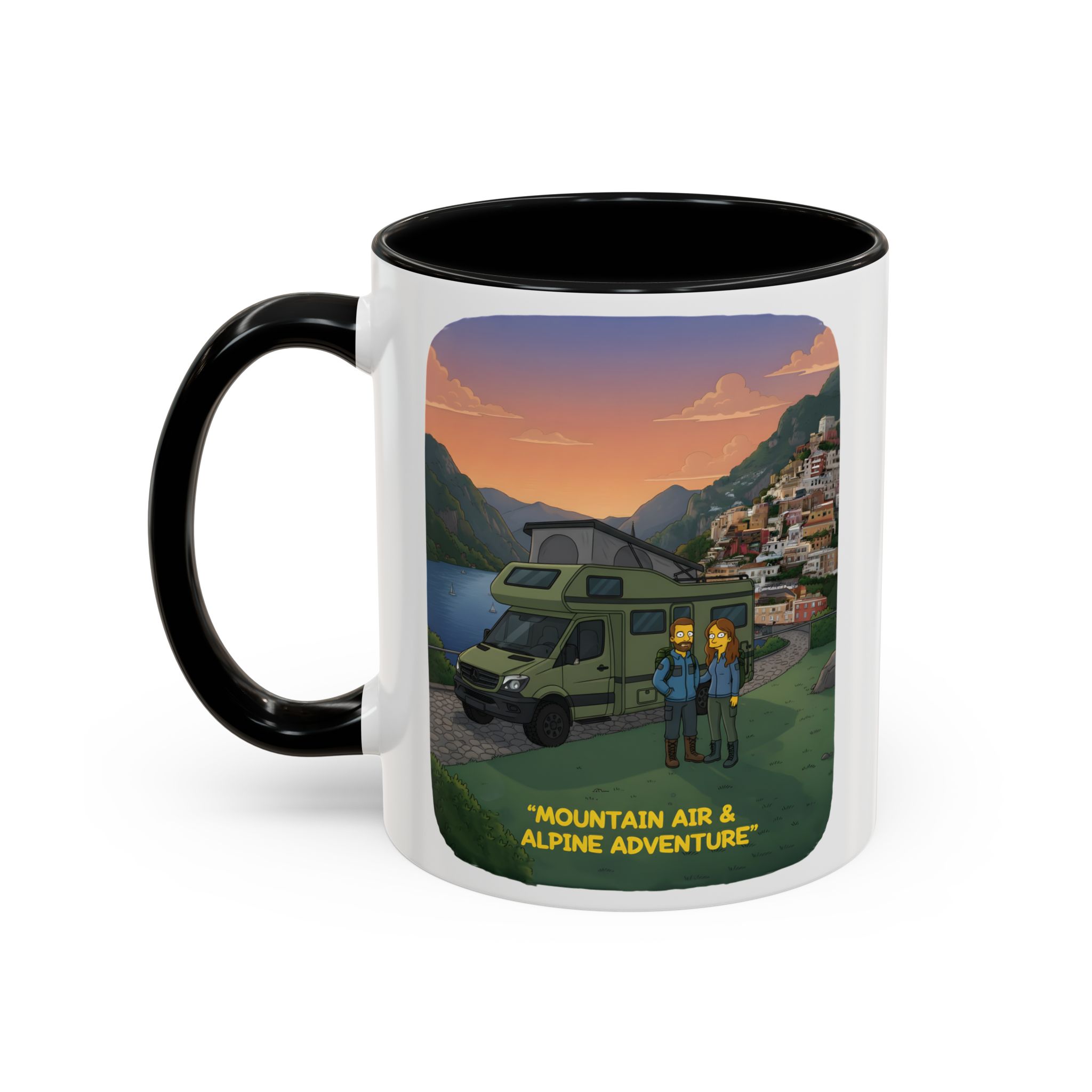 Accent Coffee Mug (11, 15oz) — "Mountain Air And Alpine Adventure"" Design Sitcom-Line