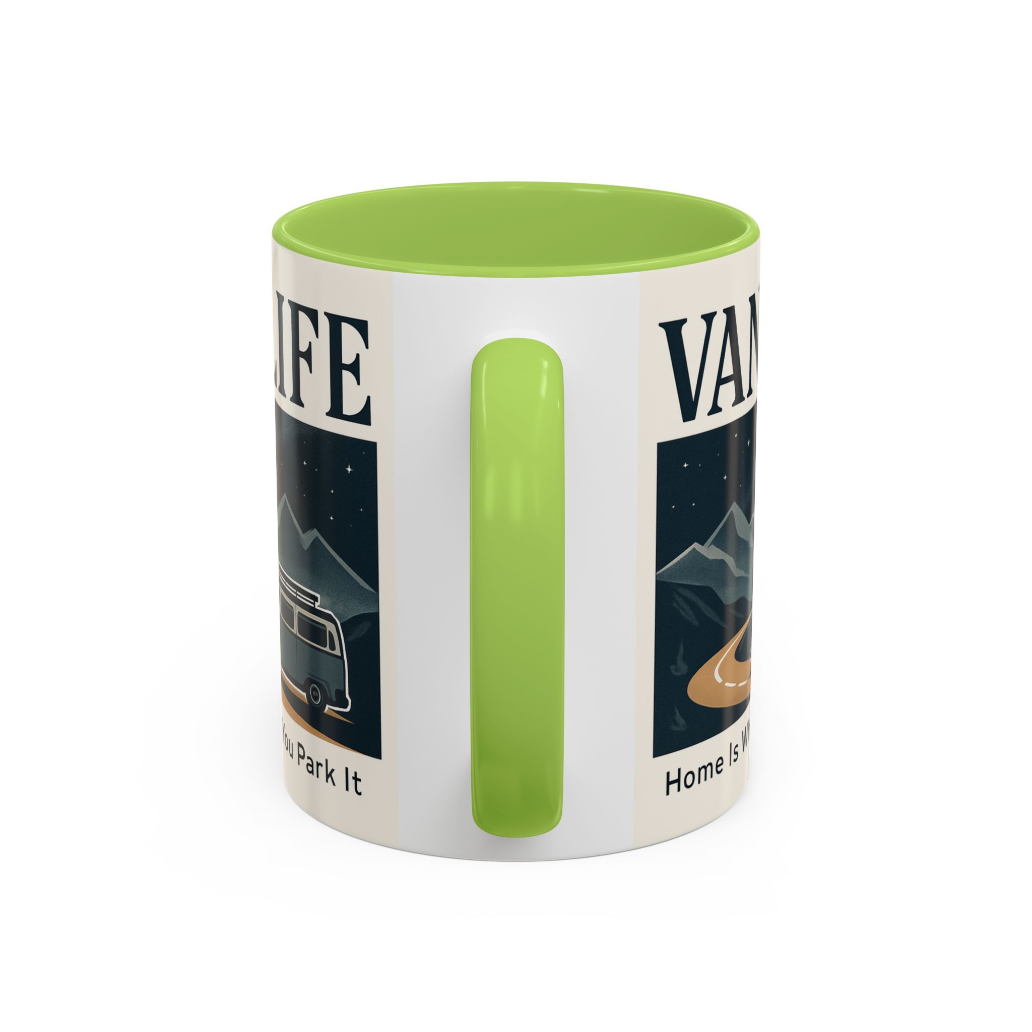 Coffee Mug — "Vanlife - Home Is Where You Park It" Accent Campervan Travel Mug