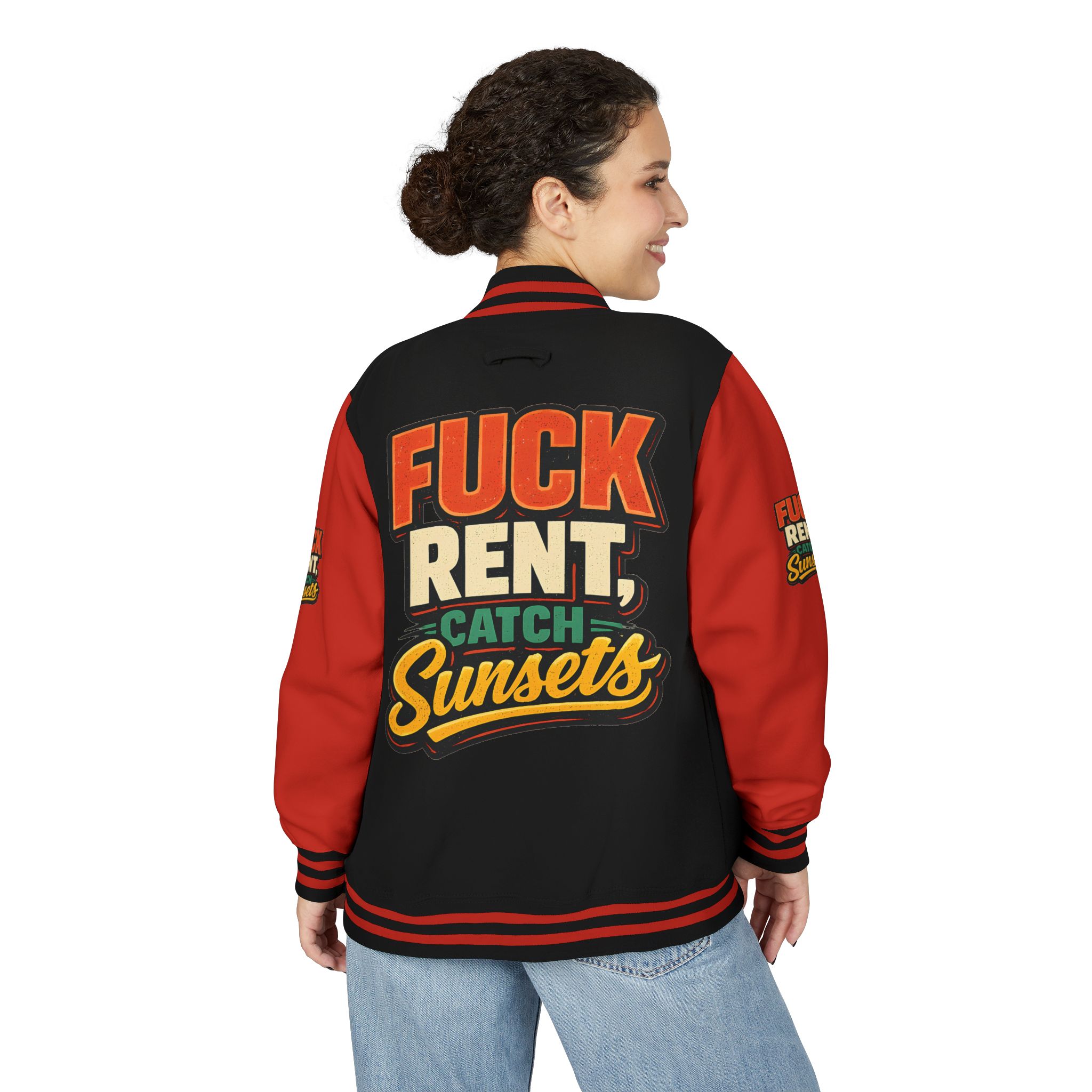18432485417670993918_2048-2.jpeg Unisex Heavyweight Letterman Jacket — "Fuck Rent Catch Sunsets" Design F**K-Line