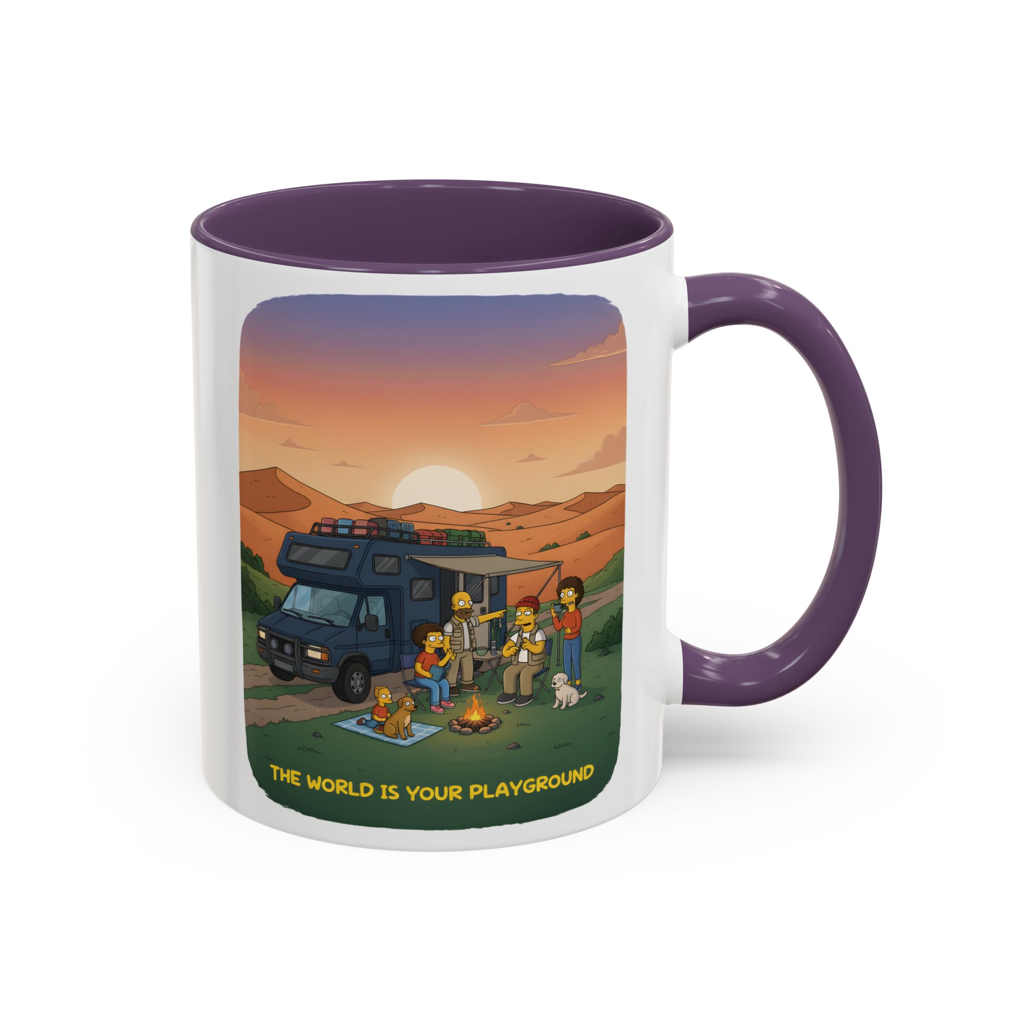 Accent Coffee Mug (11, 15oz) — "The World Is Your playground" Design Sitcom-Line