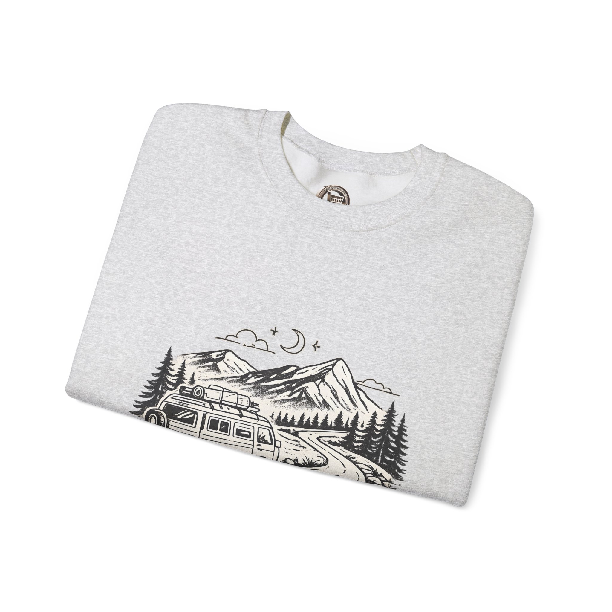 Unisex Heavy Blend™ Crewneck Sweatshirt — "Go Where You Feel Alive" Design Minimal-Line