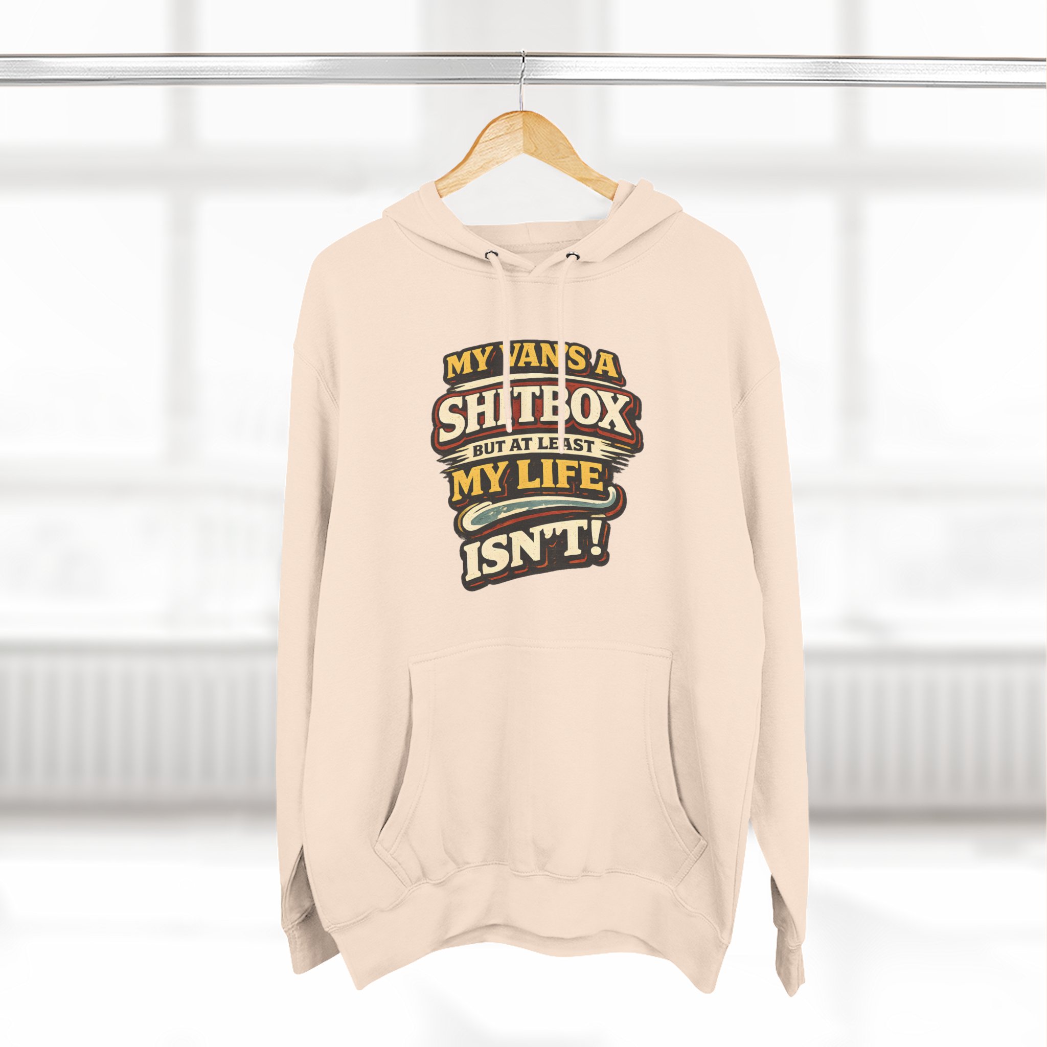 Three-Panel Fleece Hoodie - "My Van`s A Shitbox" Design F**K-Line