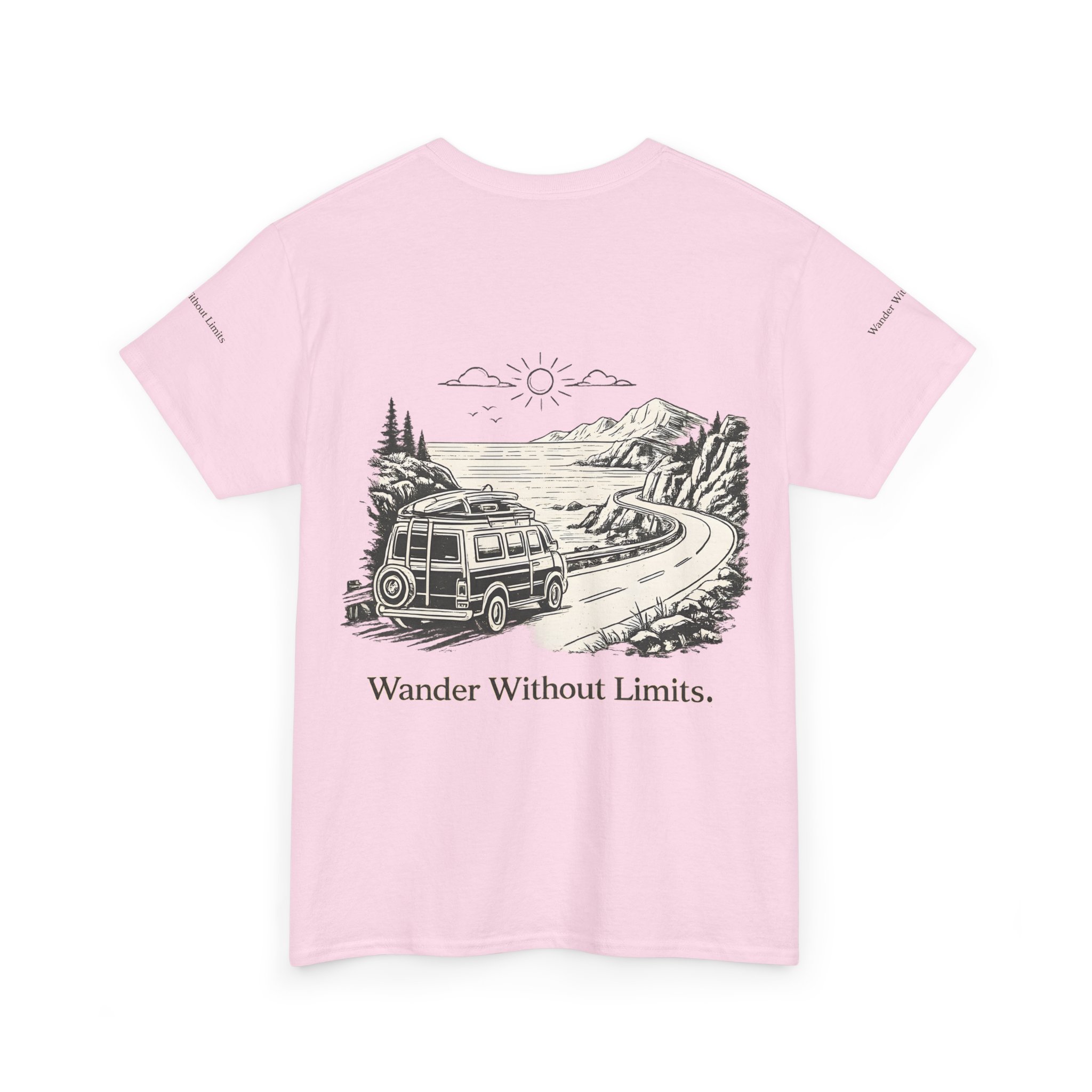 185235019186271645_2048.jpeg Unisex Heavy Cotton Tee — "Wander Without Limits" Design Minimal-Line
