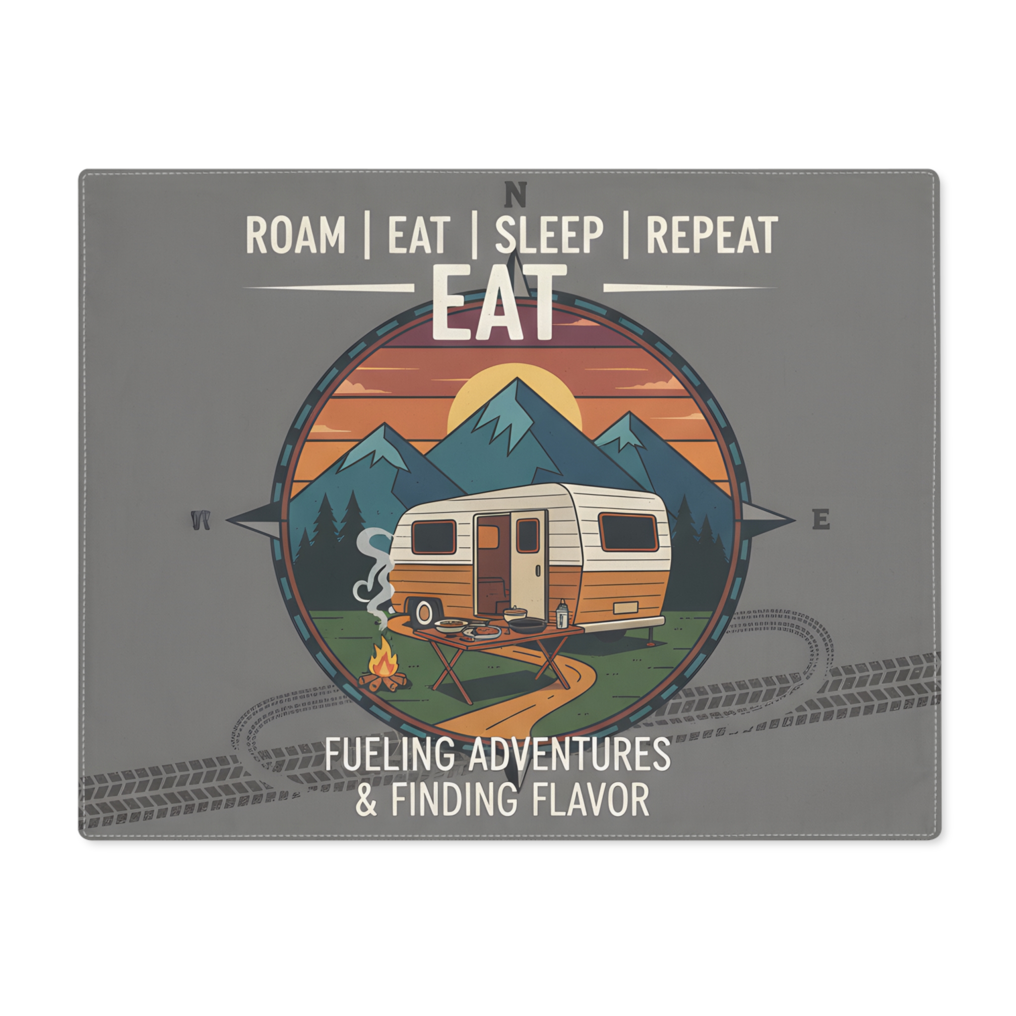 Vanlife Placemat — "Roam | Eat | Sleep | Repeat" Camping Table Mat