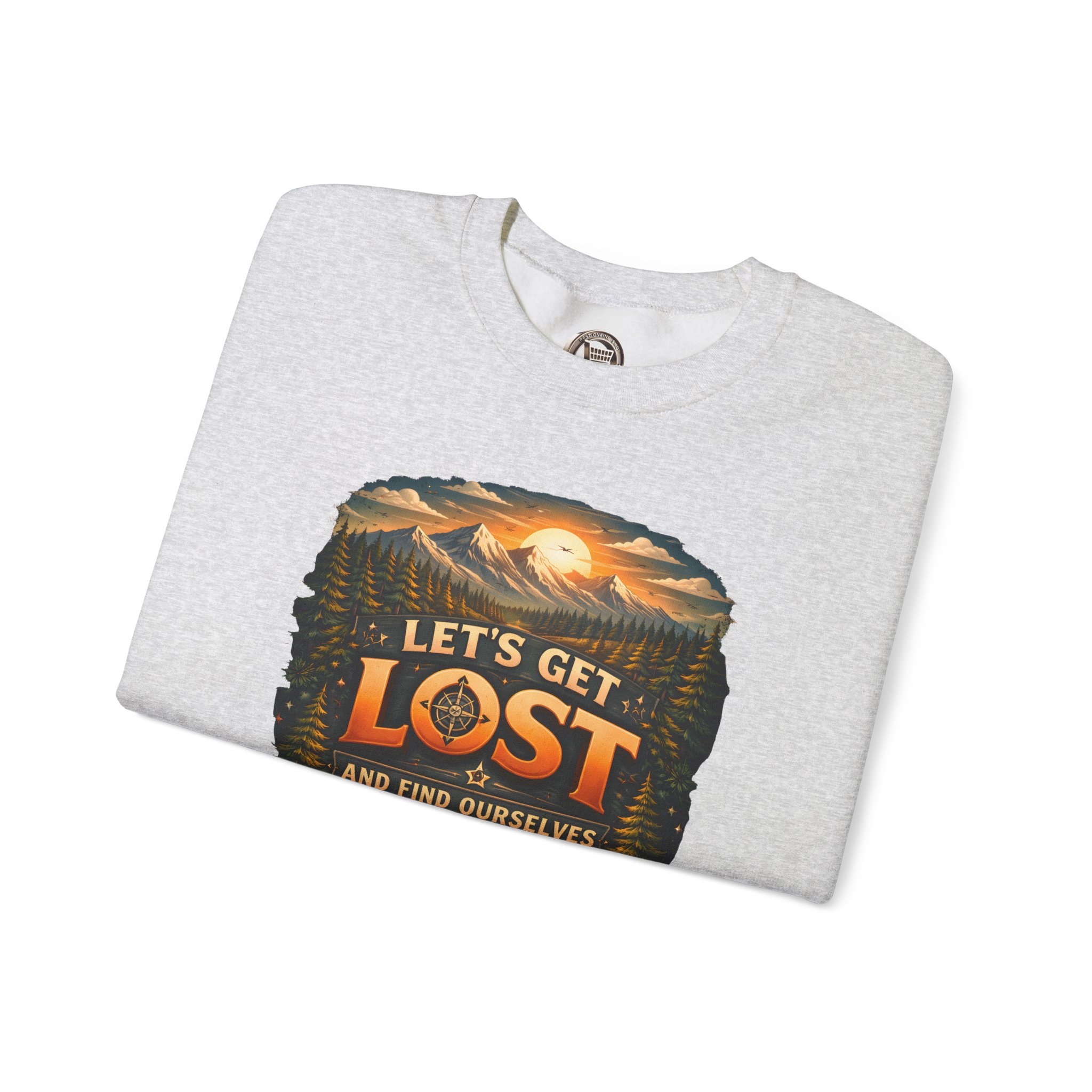 Unisex Heavy Blend™ Crewneck Sweatshirt — "Let´s Get Lost And Found Ourselfs" Design Scenic-Line