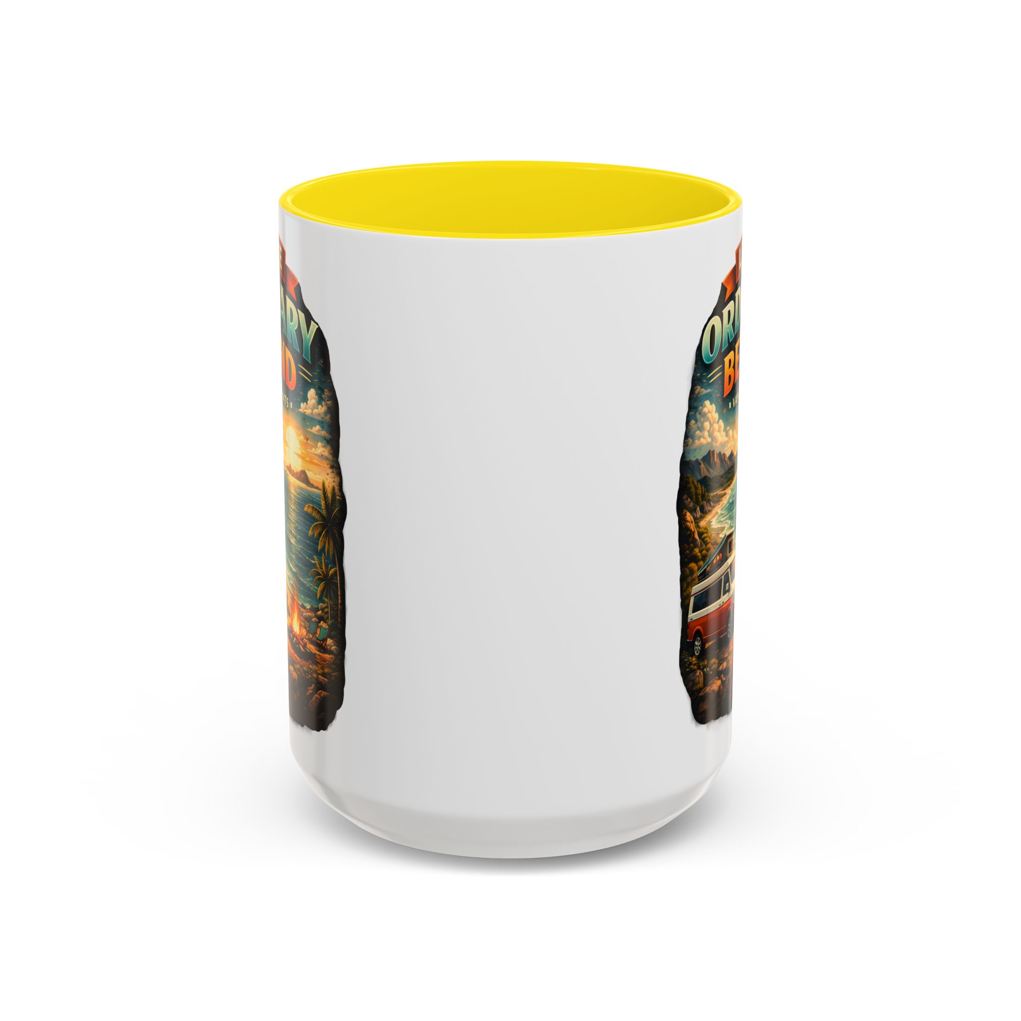 Accent Coffee Mug (11, 15oz) — "Leave Ordinary Behind" Design Scenic-Line