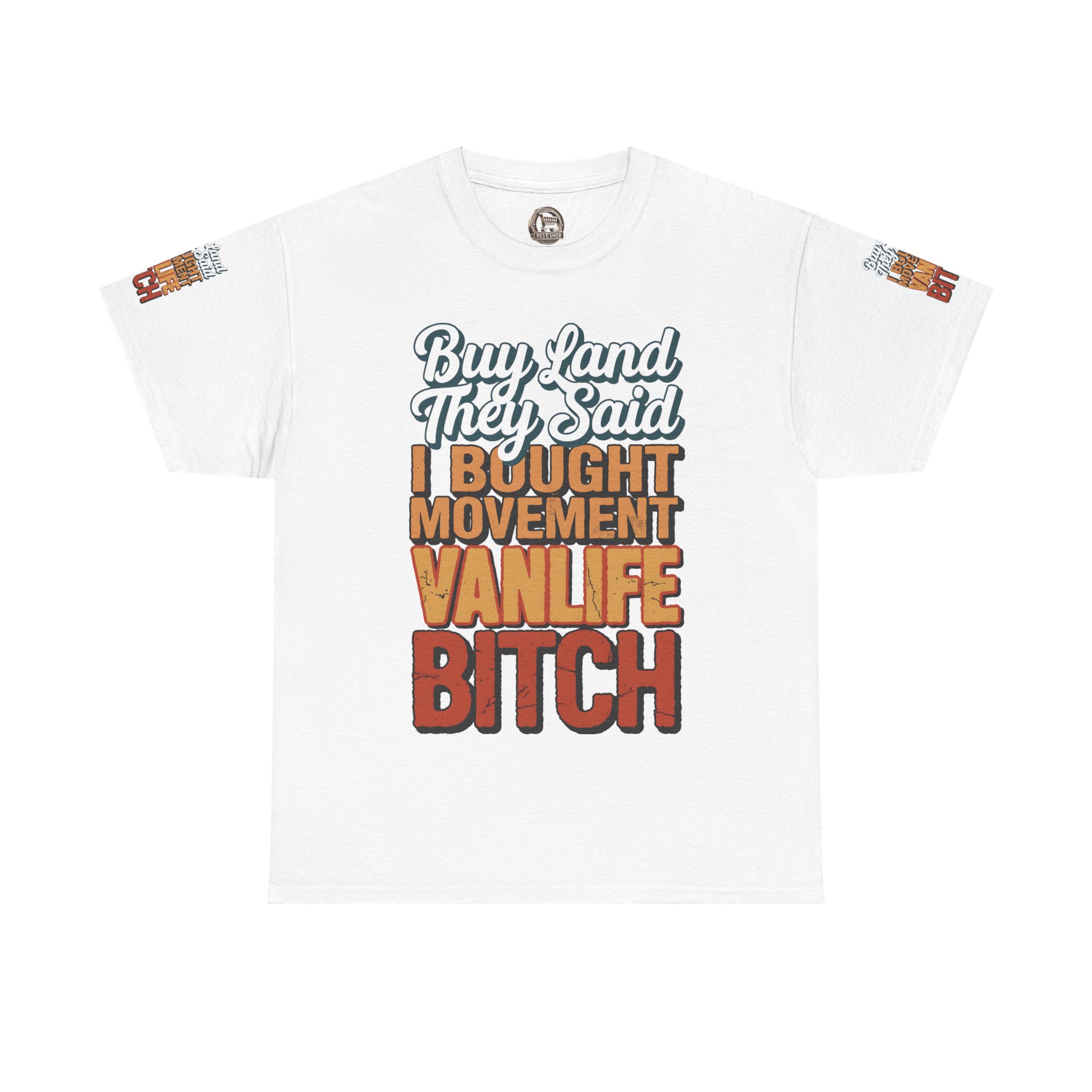 1869402673856052438_2048.jpeg Unisex Heavy Cotton Tee — "Buy Land They Said" Design F**K-Line