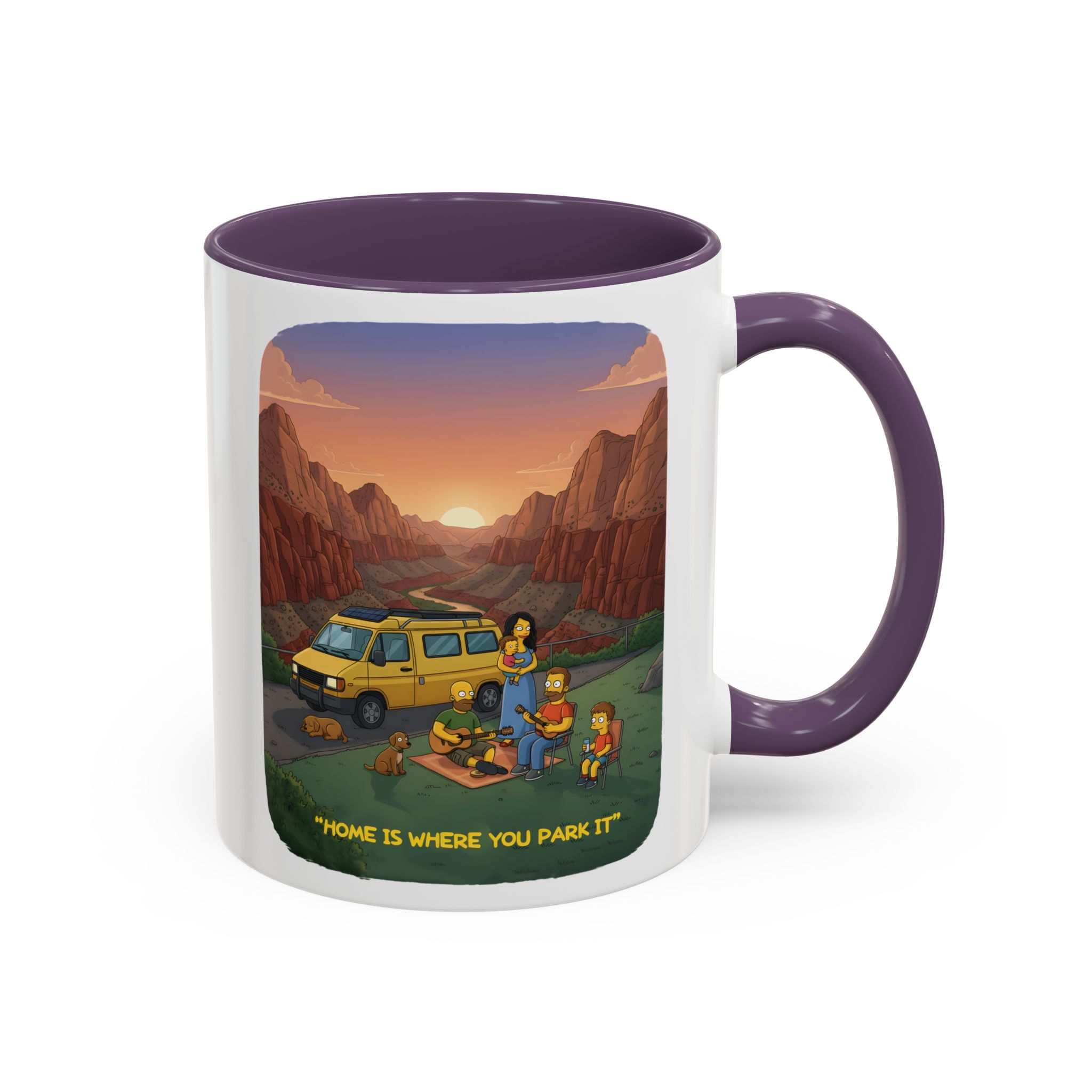 Accent Coffee Mug (11, 15oz) — "Home Is Where You Park It" Design Sitcom-Line