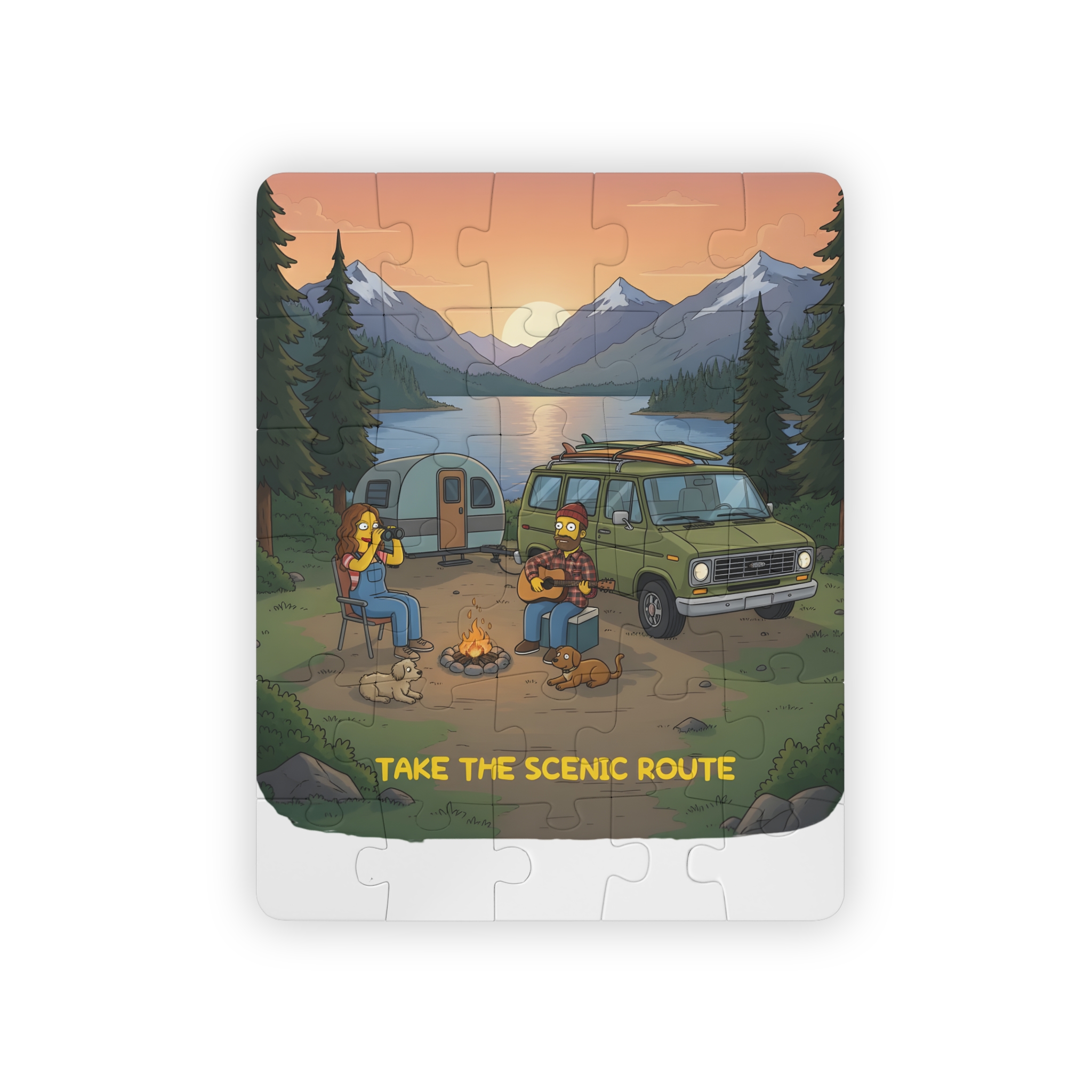 1882671191714898217_2048.jpeg Kids' 30‑Piece Camping Puzzle — Sunset Mountain Campfire Scene
