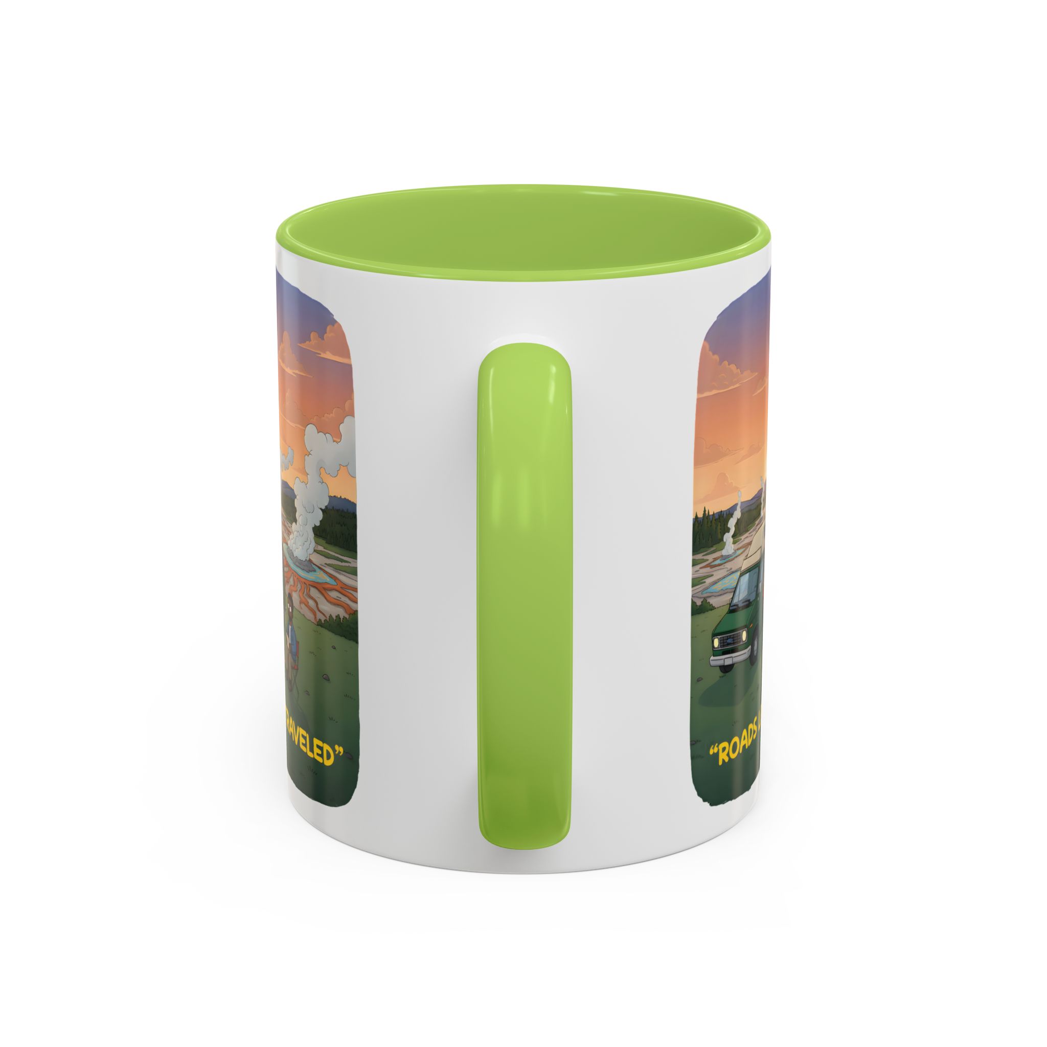 Accent Coffee Mug (11, 15oz) — "Roads Less Traveled" Design Sitcom-Line