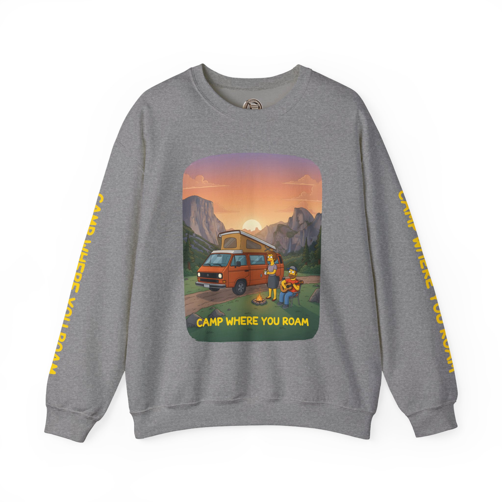 Unisex Heavy Blend™ Crewneck Sweatshirt — "Camp Where You Roam" Design Sitcom-Line