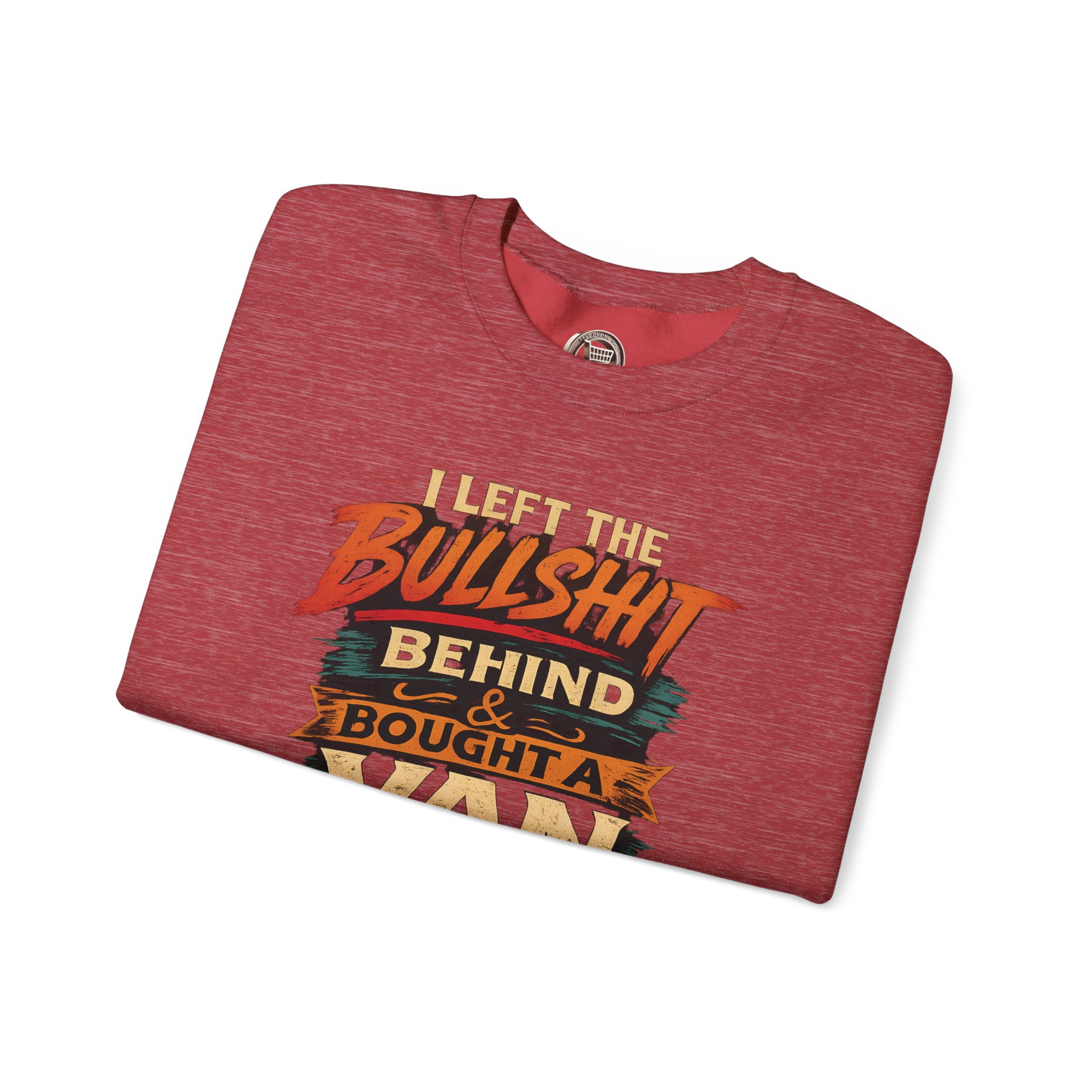 Unisex Heavy Blend™ Crewneck Sweatshirt — "I Left The Bullshit" Design F**K-Line