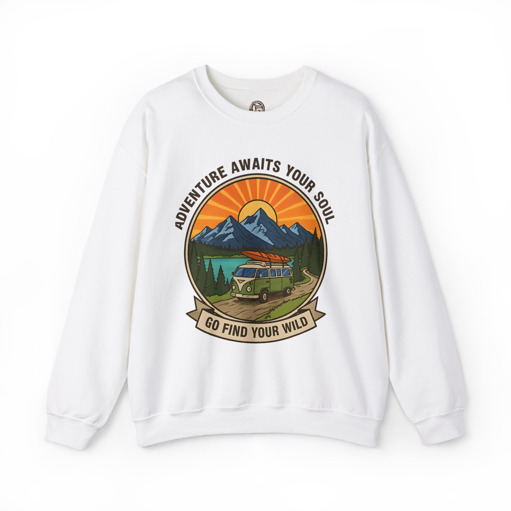 1897358584370519734_2048.jpeg Crewneck Sweatshirt — "Go Find Your Wild" Camper Graphic