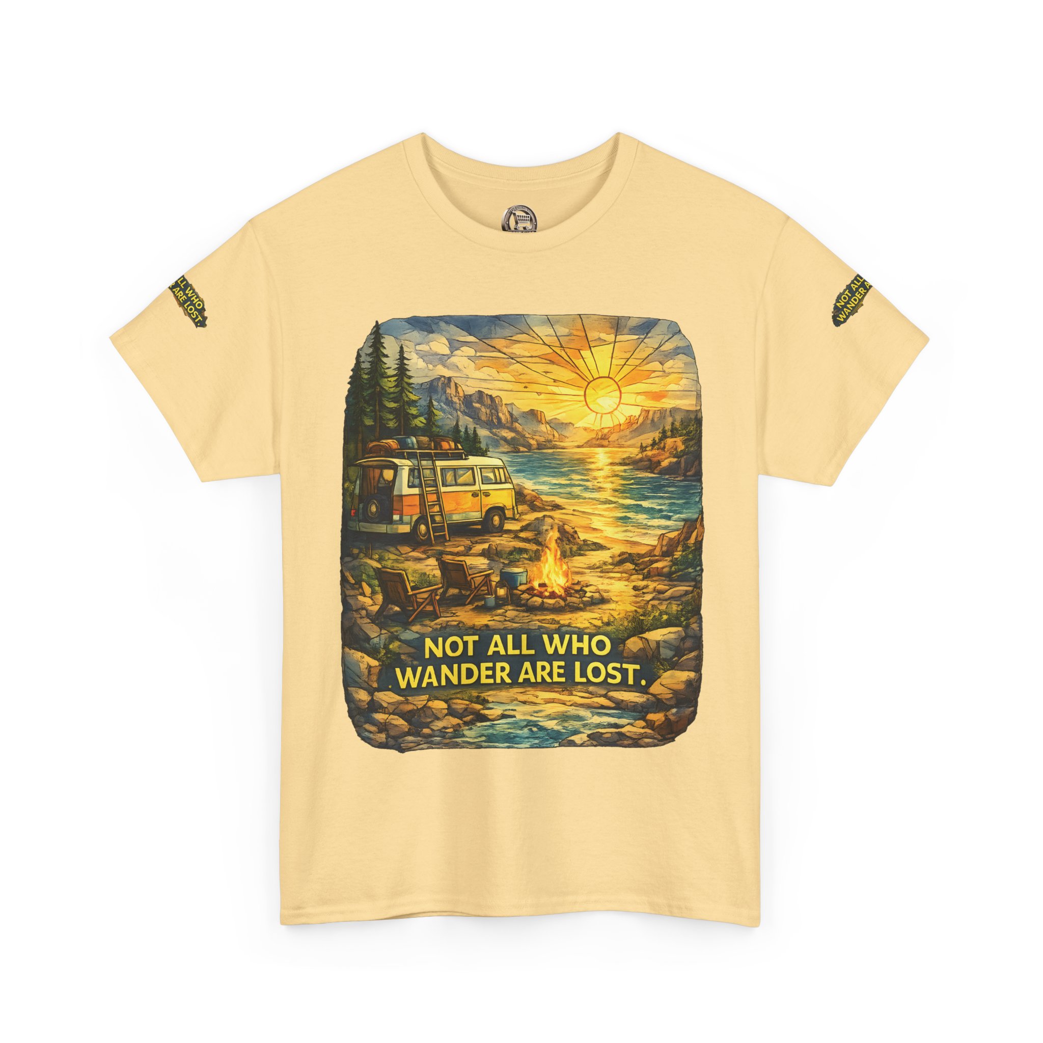 1898703147404748200_2048.jpeg Unisex Heavy Cotton Tee — "Not All Who Wander Are Lost " Design Cubic-Line