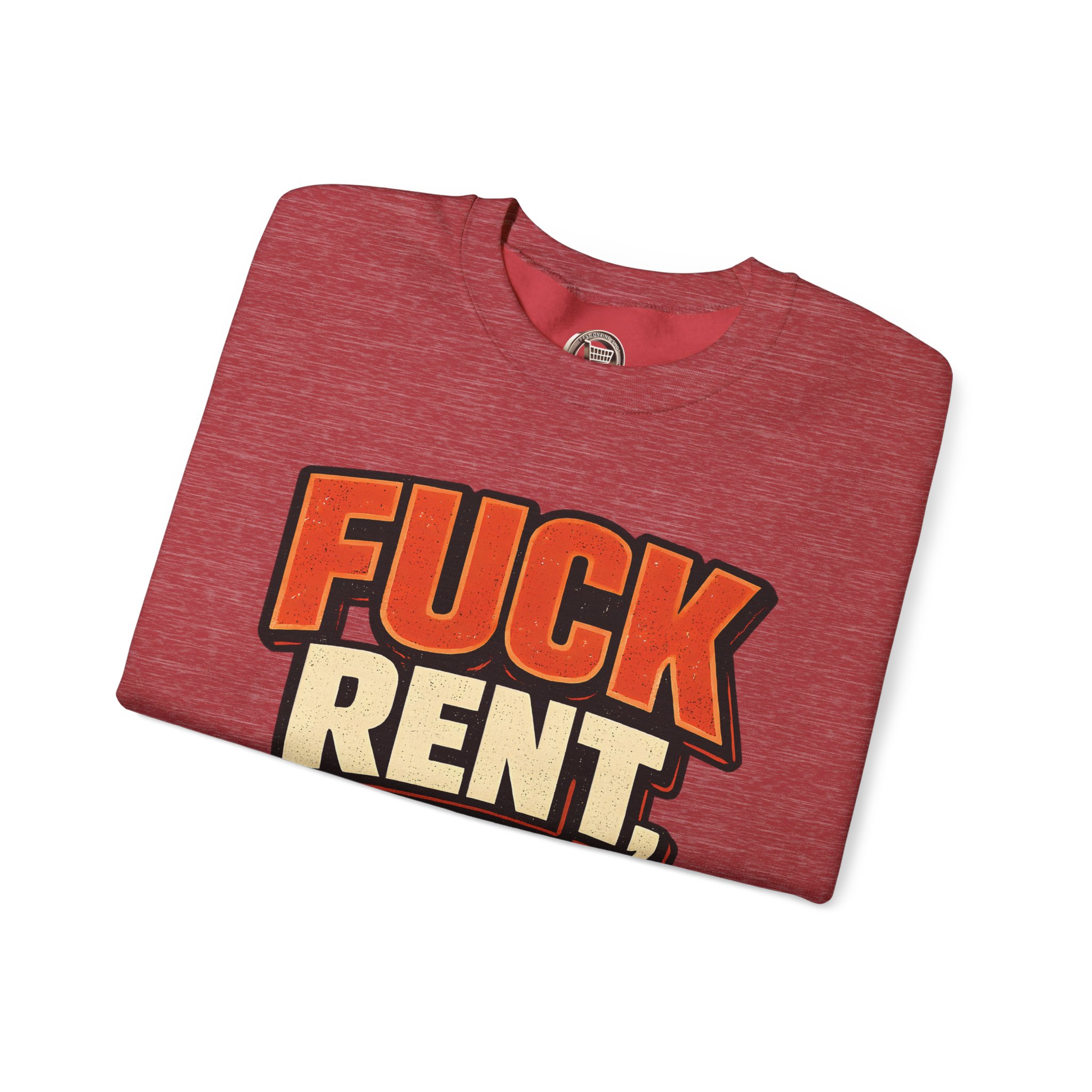 1903933173126031630_2048.jpeg Unisex Heavy Blend™ Crewneck Sweatshirt — "Fuck Rent Catch Sunsets" Design F**K-Line