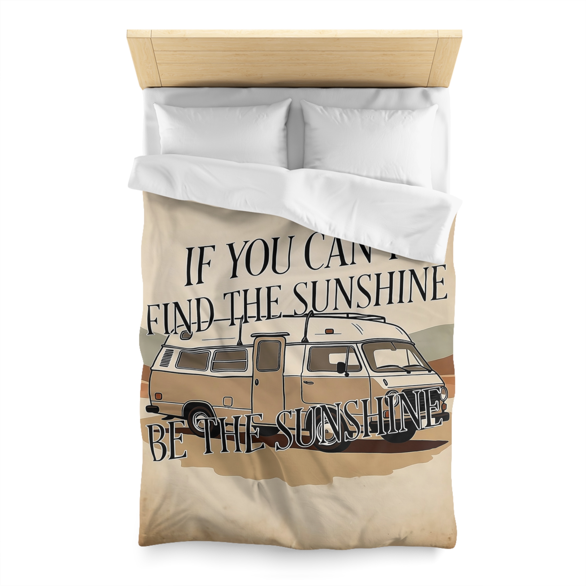 1921661643665199078_2048.jpeg Duvet Cover - 'If You Can't Find the Sunshine, Be the Sunshine' Vintage Camper Bedding