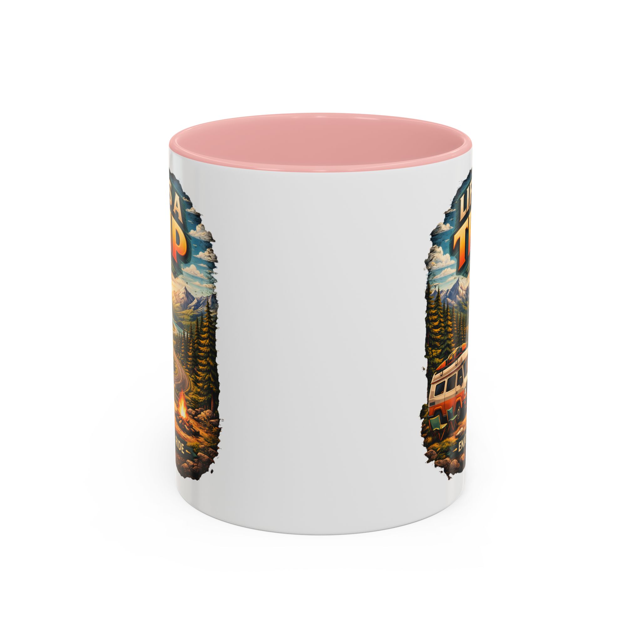 Accent Coffee Mug (11, 15oz) — "Life s A Trip" Design Scenic-Line