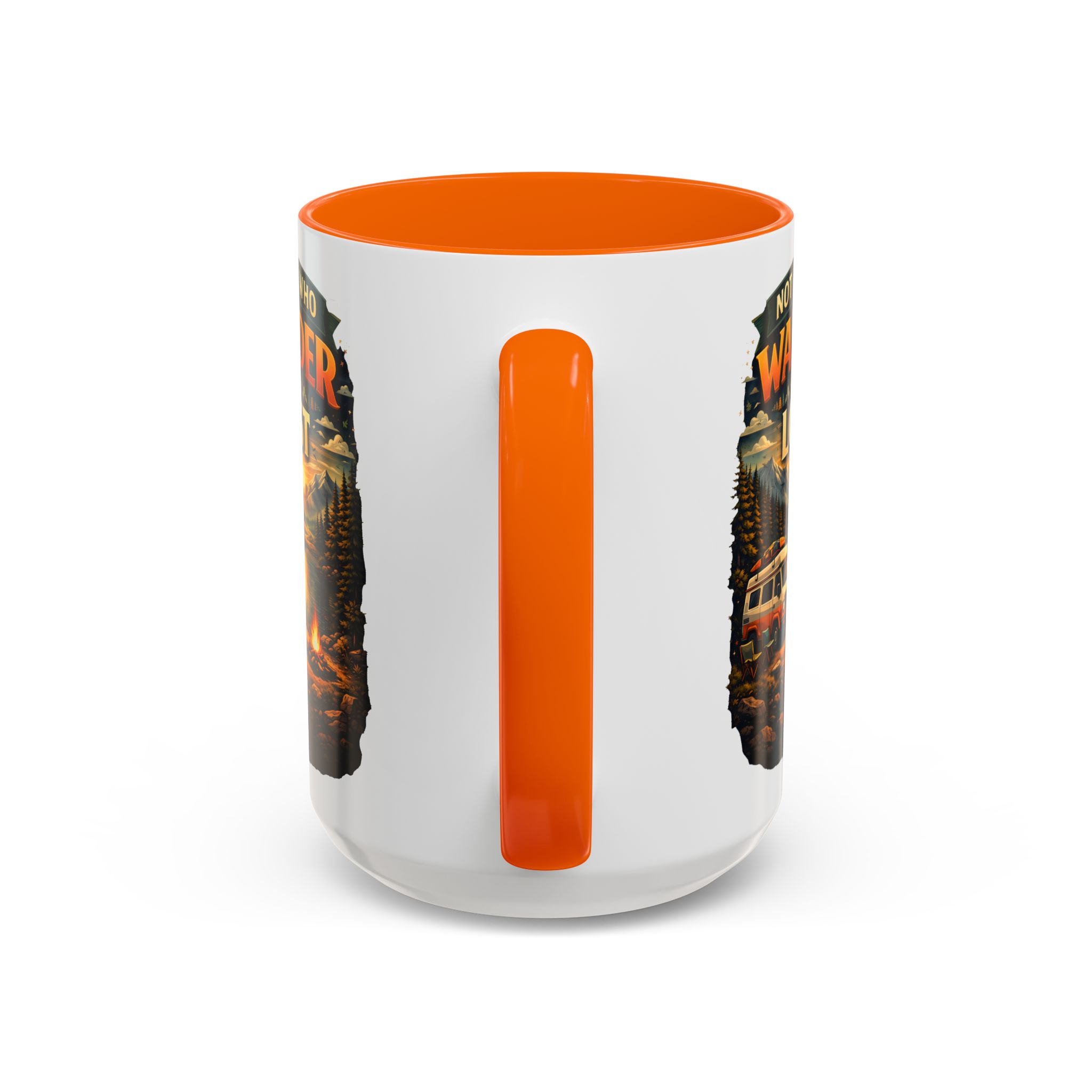 Accent Coffee Mug (11, 15oz) — "Not All Who Wander Are Lost" Design Scenic-Line