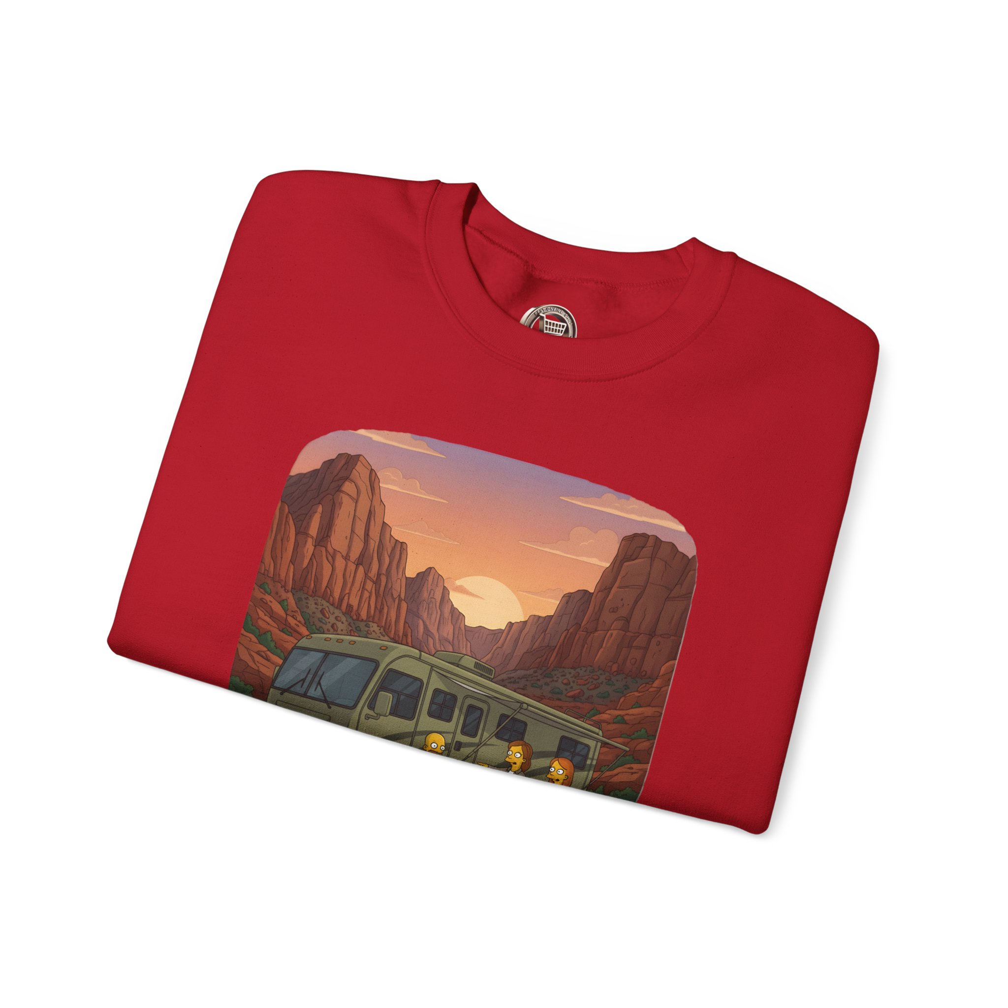Unisex Heavy Blend™ Crewneck Sweatshirt — "Adventure Is Calling-I Must Go" Design Sitcom-Line