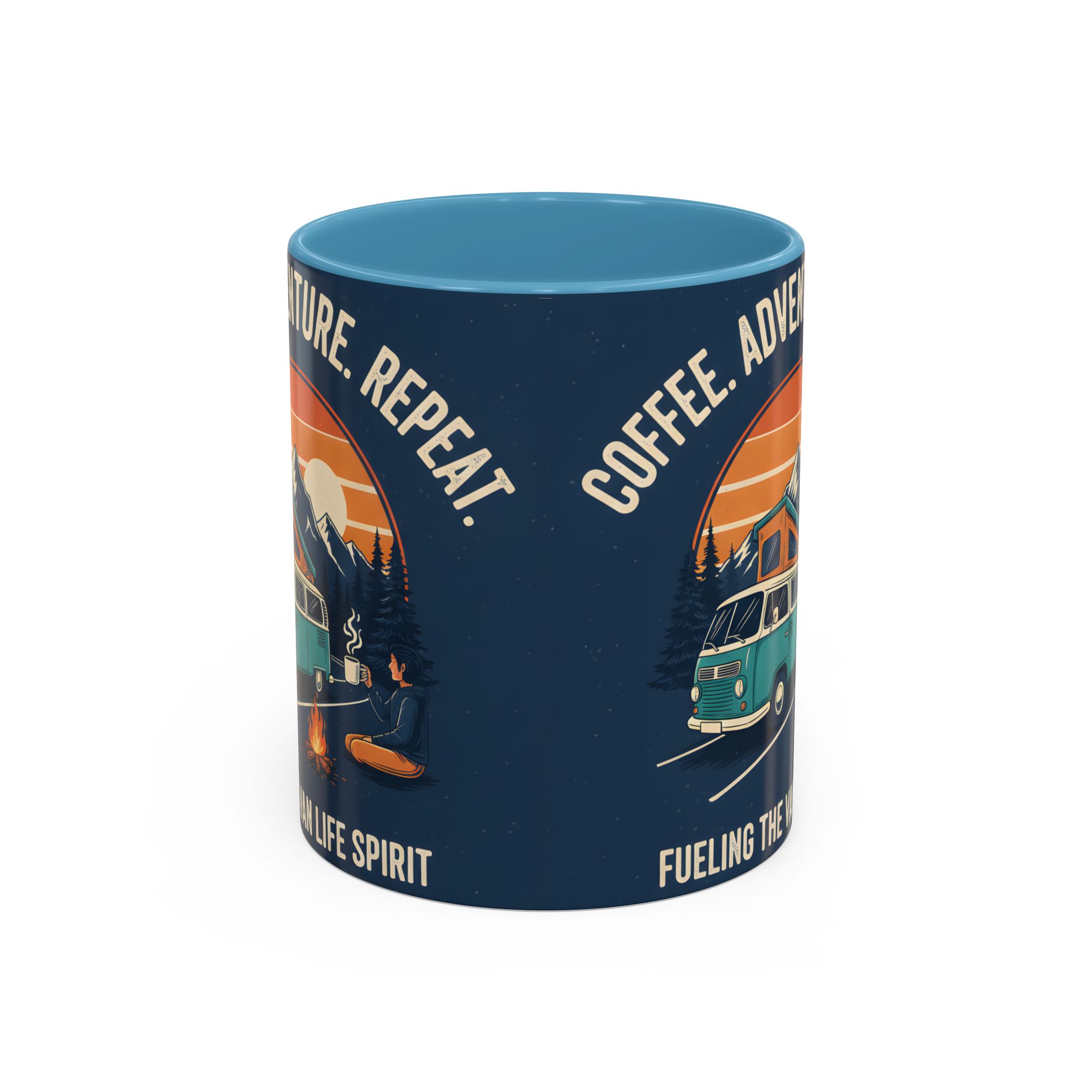 Accent Coffee Mug (11, 15oz) - "Coffee. Adventure. Repeat."